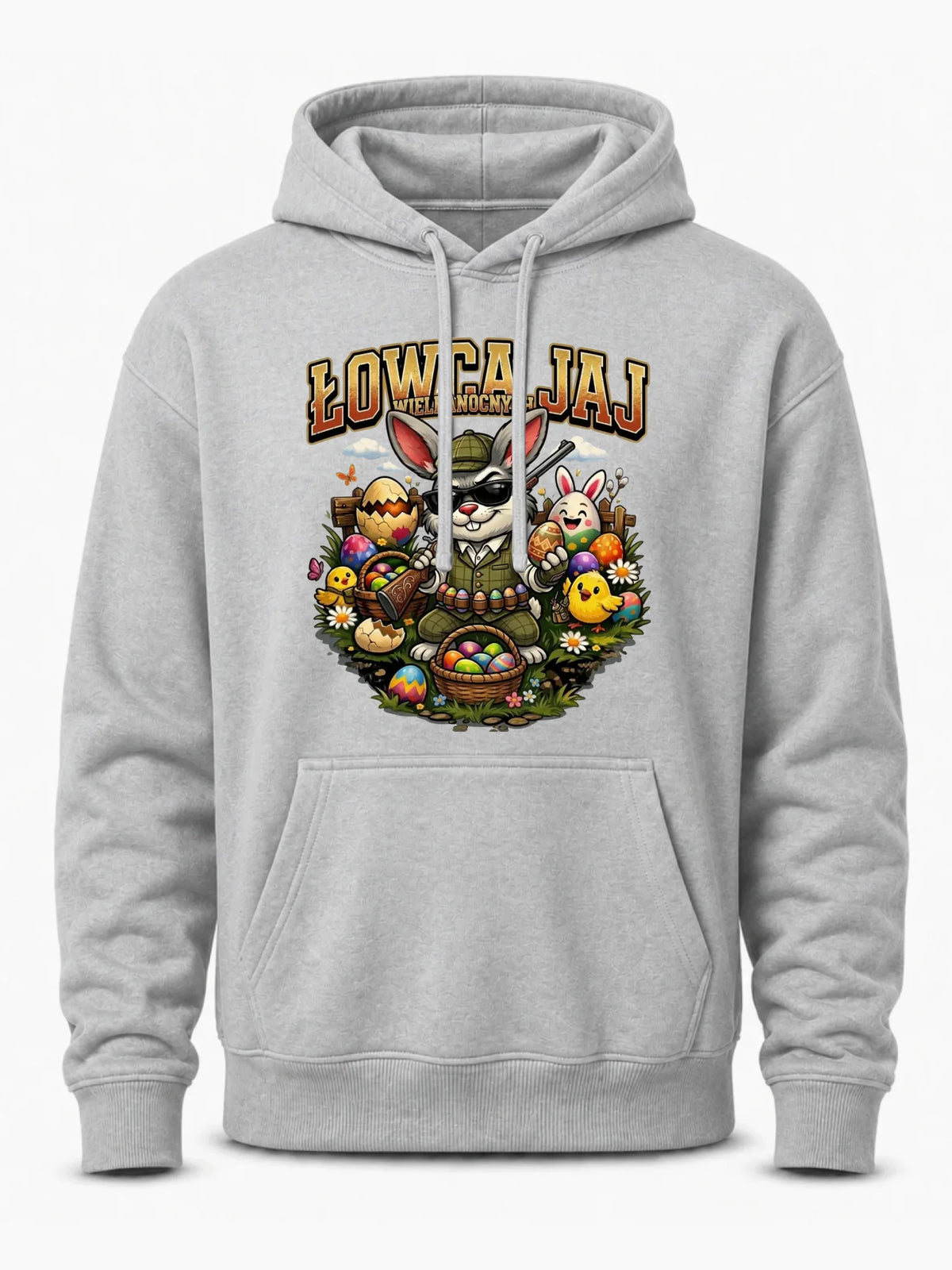 Bluza męska z kapturem wielkanocna - Zając Łowca Jaj WN12