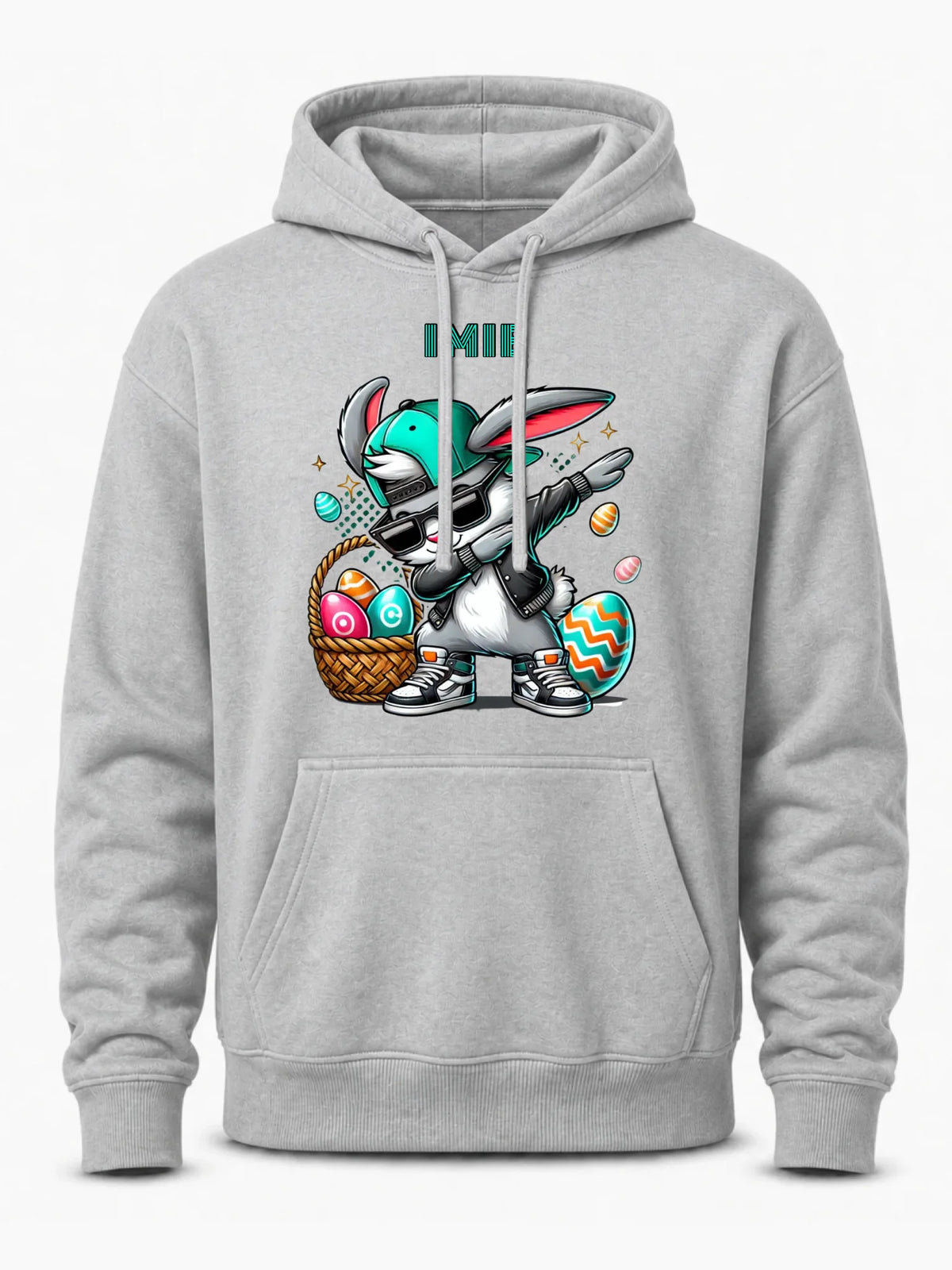 Bluza męska z kapturem wielkanocna - Zajączek Dab dance - personalizowana WN09