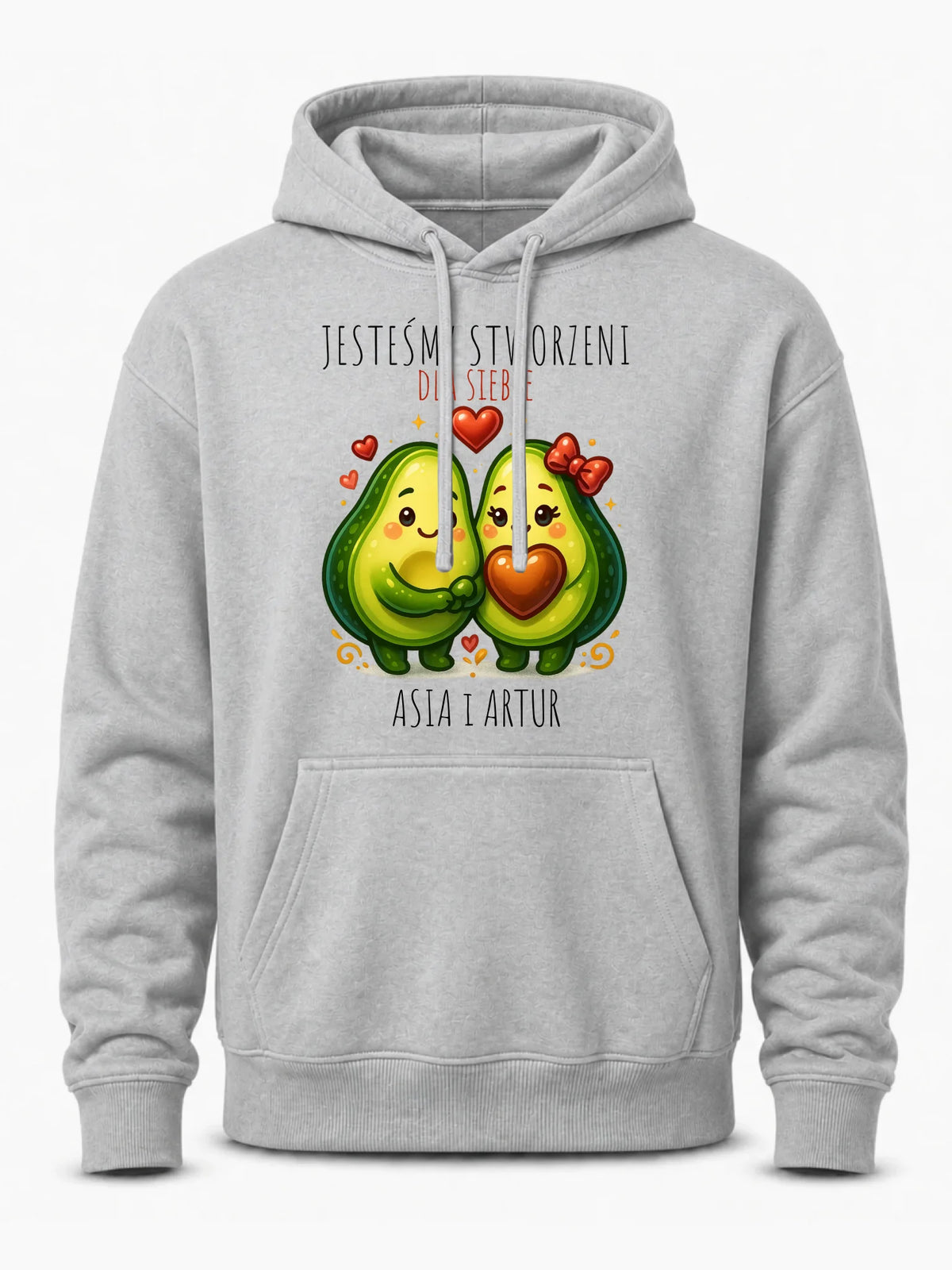 Bluza męska z kapturem - Awokado Stworzeni dla siebie - personalizowana W91