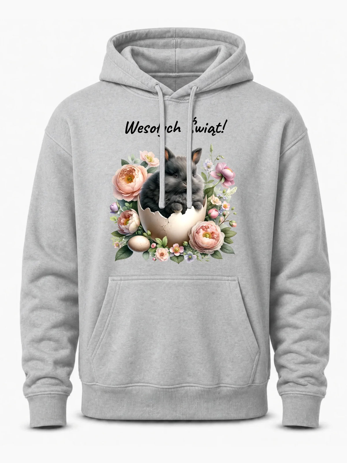 Bluza męska z kapturem na Wielkanoc - Zajączek w pisance Wesołych Świąt WN03