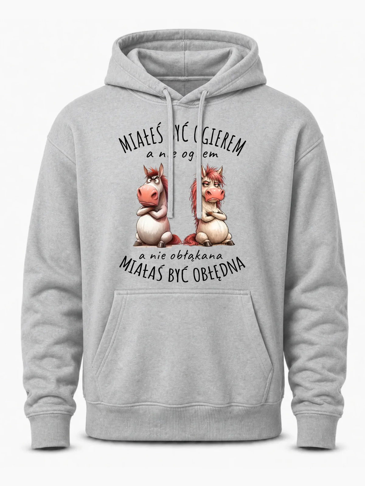 Bluza męska z kapturem - Ogier & Obłędna - śmieszna W85