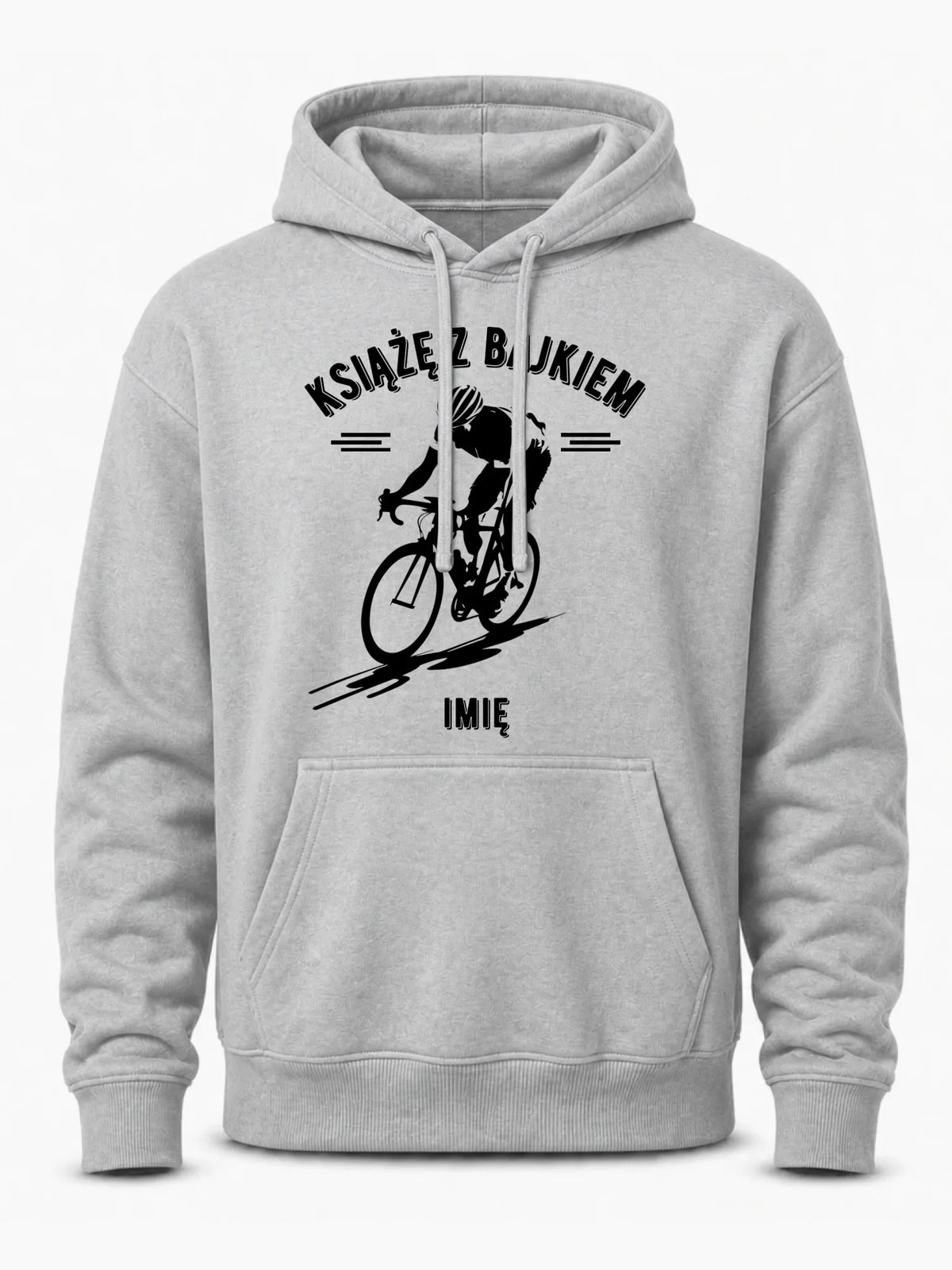 Bluza męska z kapturem dla rowerzysty - Książę z bajkiem - personalizowana HR01