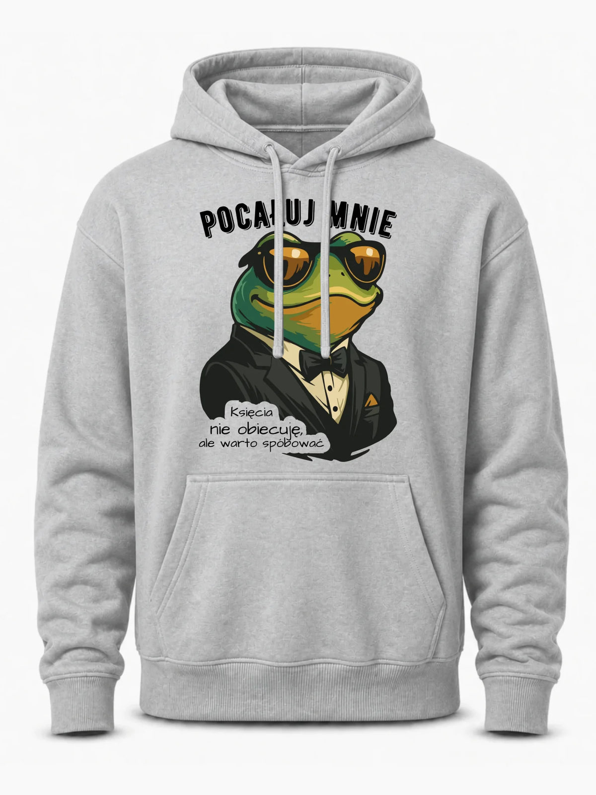Bluza męska z kapturem - Żaba w garniturze pocałuj mnie W55