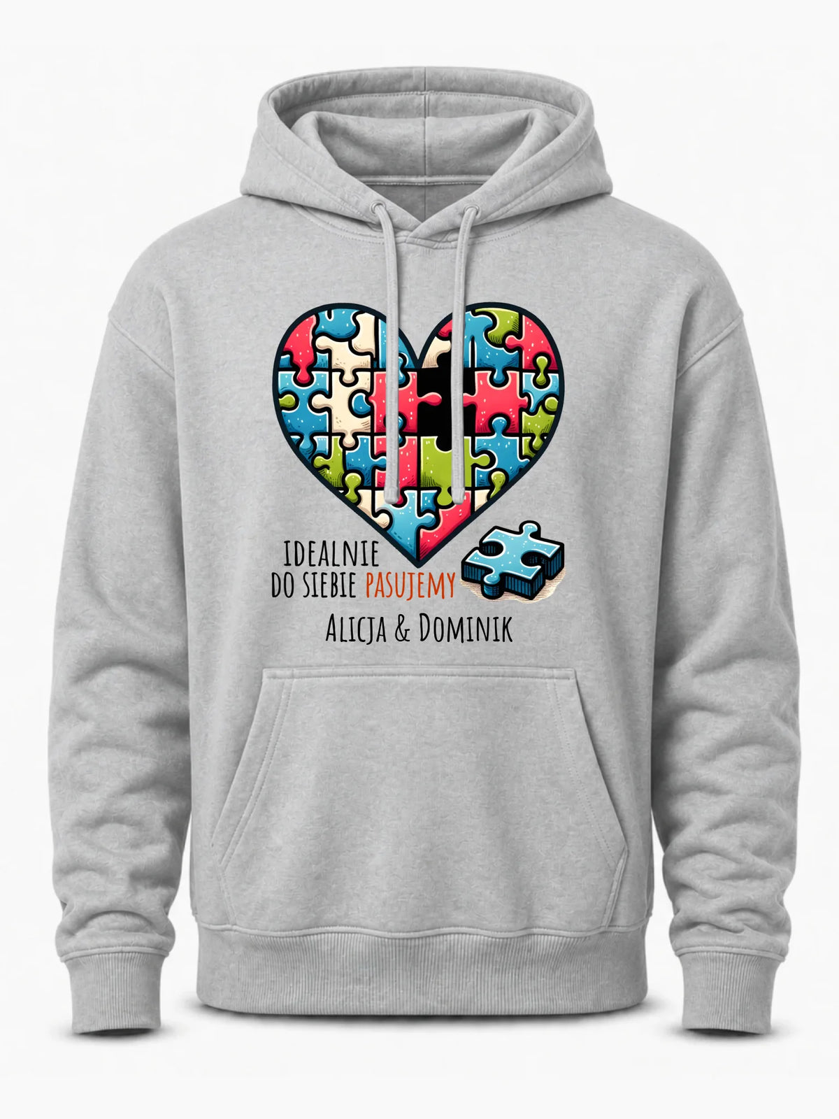 Bluza męska z kapturem - Idealnie do siebie pasujemy - personalizowana W44