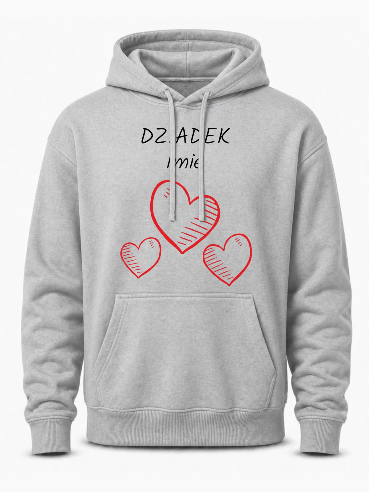Bluza z kapturem dla dziadka - Serca - personalizowana D01