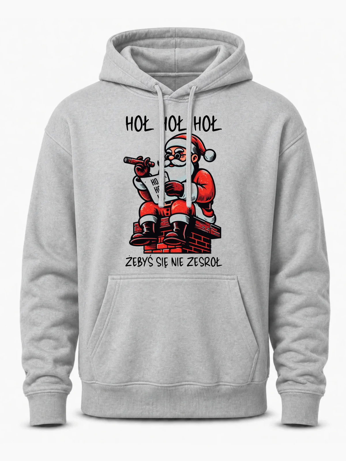 Bluza męska z kapturem świąteczna - Śmieszny prezent na Mikołaja - Hoł hoł hoł żebyś się nie zesroł BN156