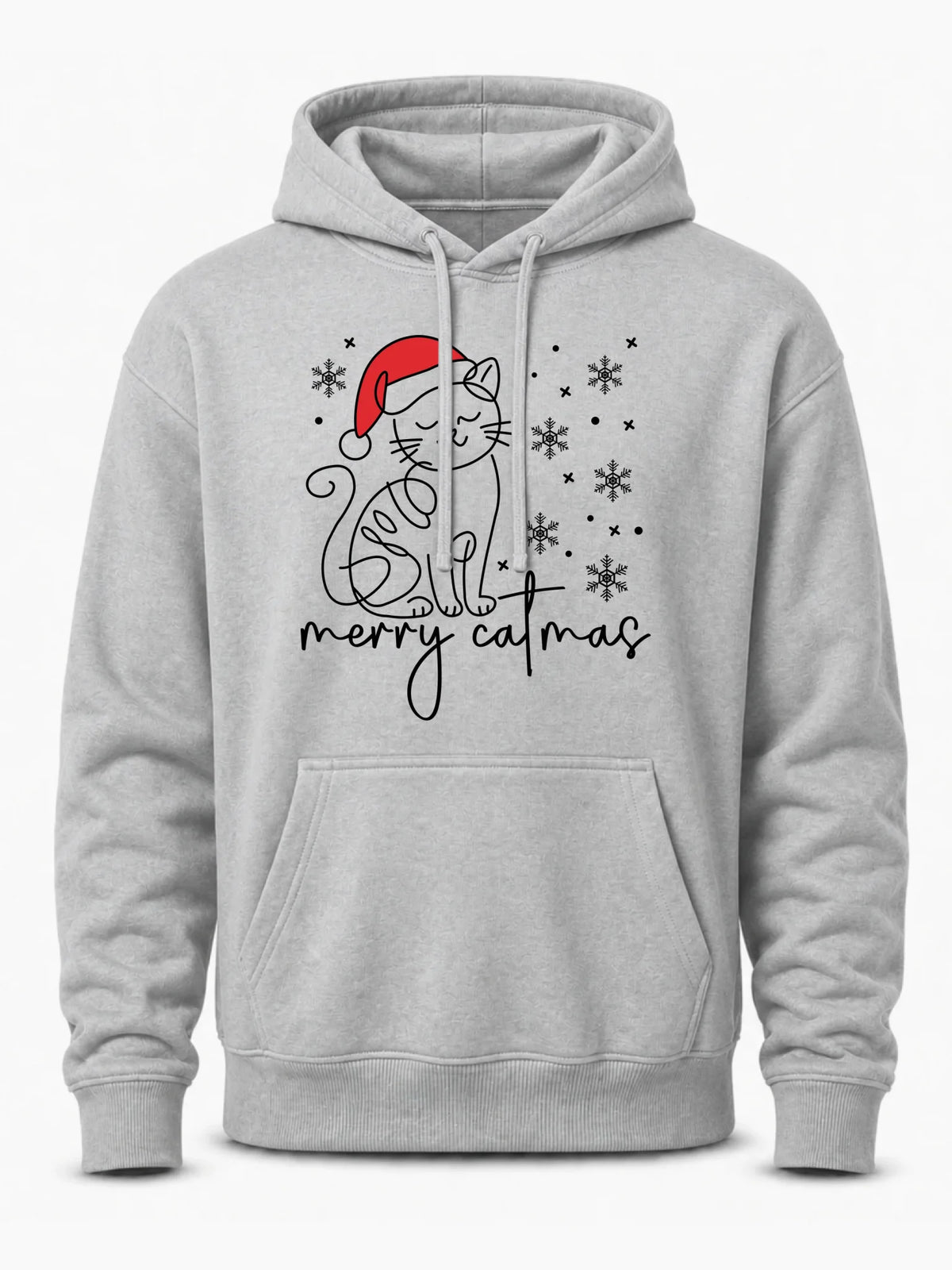 Bluza męska z kapturem świąteczna - Kot Merry catmas BN151
