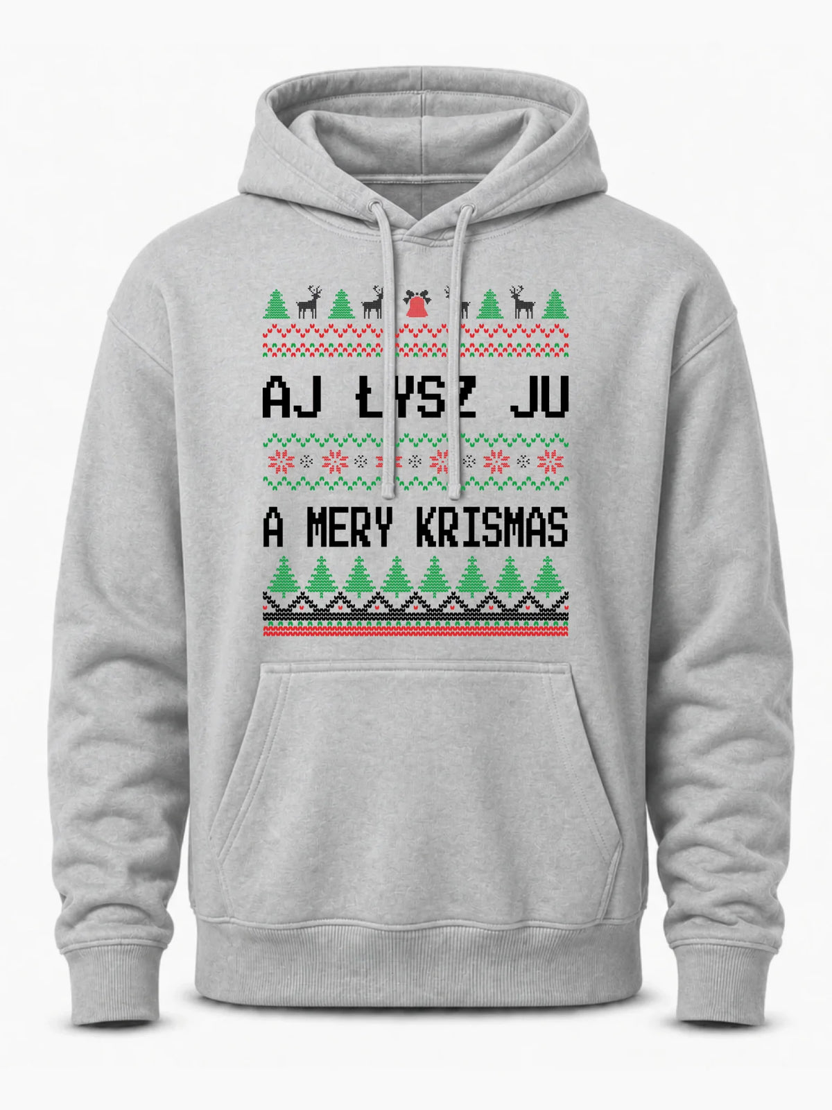 Bluza męska z kapturem świąteczna - Aj łysz ju a mery krismas BN12