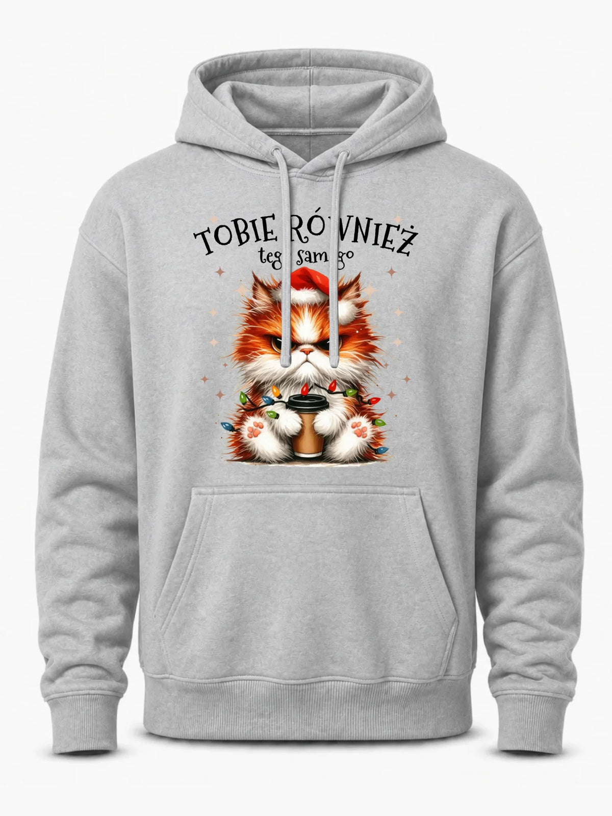 Bluza męska z kapturem świąteczna - Grumpy Cat Tobie również tego samego BN32