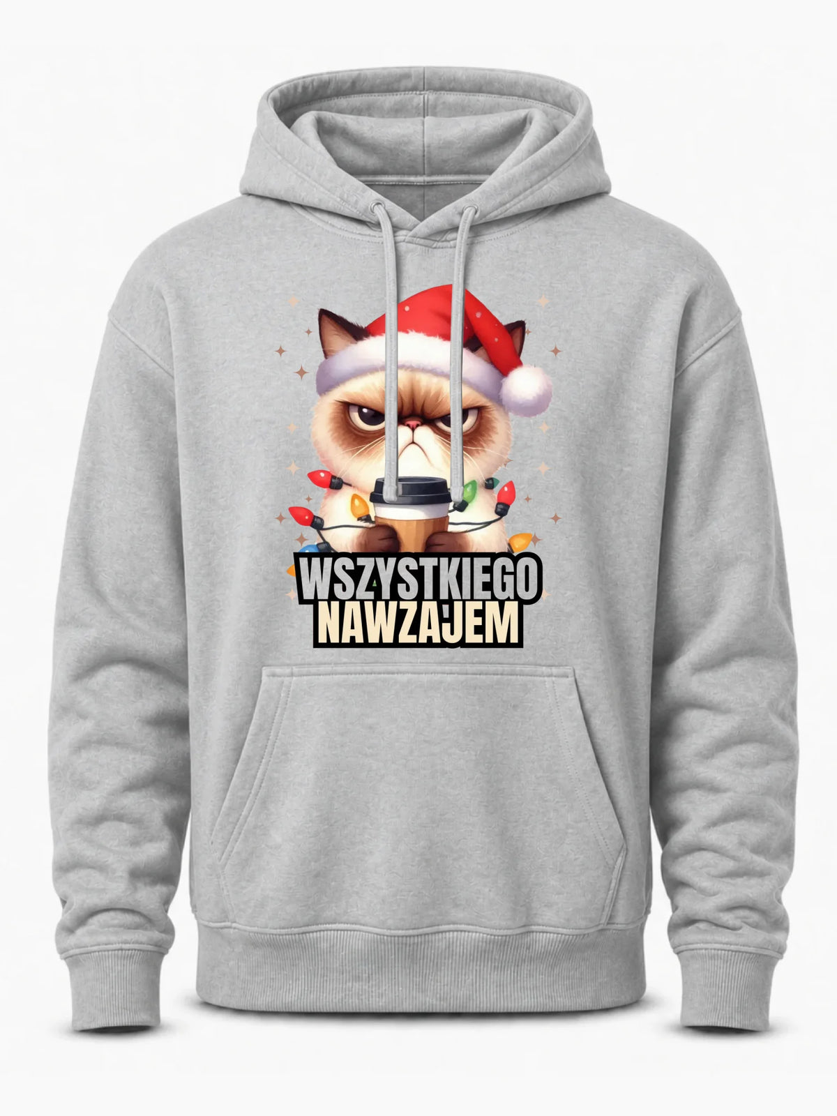 Bluza męska z kapturem świąteczna - Grumpy Cat Wszystkiego nawzajem BN33