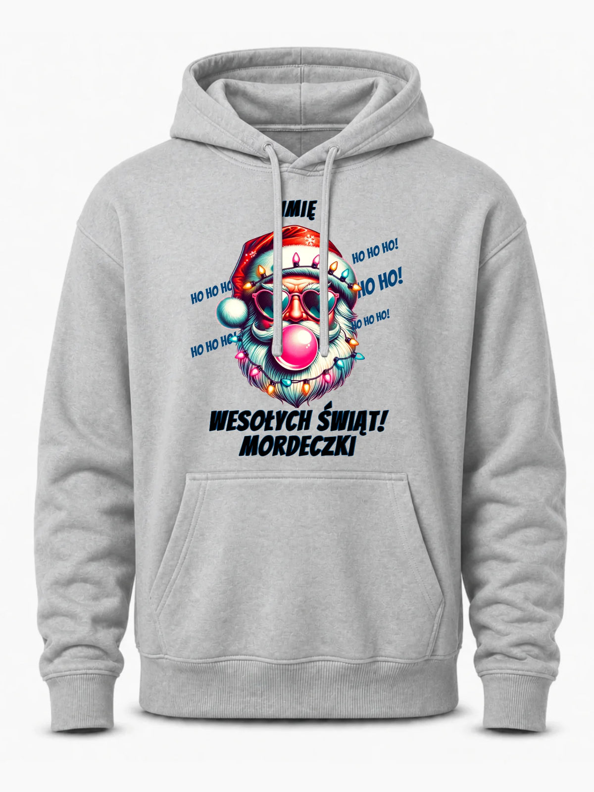 Bluza męska z kapturem świąteczna - Mikołaj Wesołych Świąt Mordeczki - personalizowana BN17