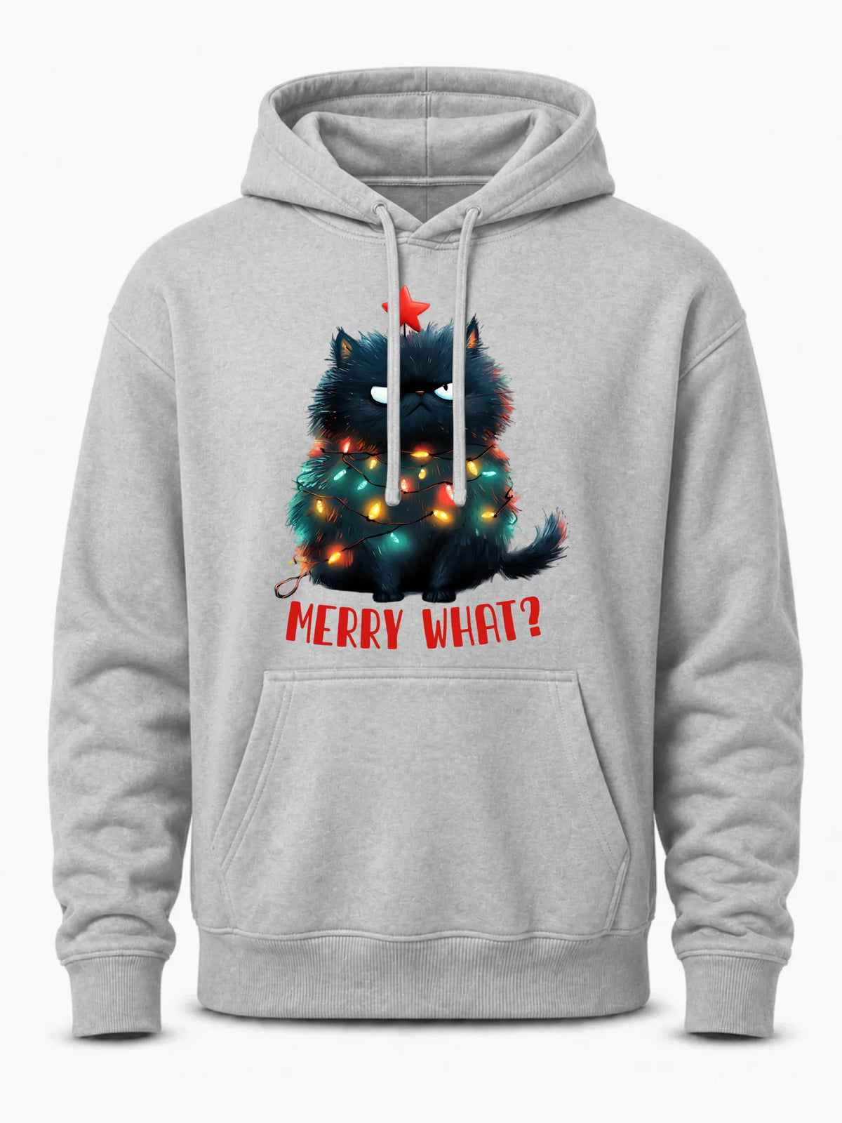 Bluza męska z kapturem świąteczna - Grumpy Cat Merry what? BN37