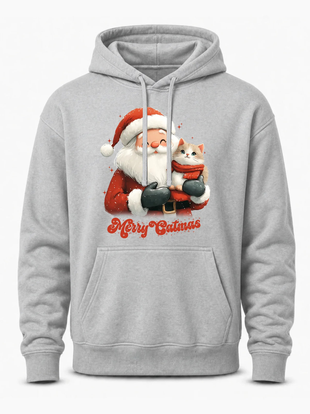 Bluza męska z kapturem świąteczna - Z kotem Merry Catmas BN38
