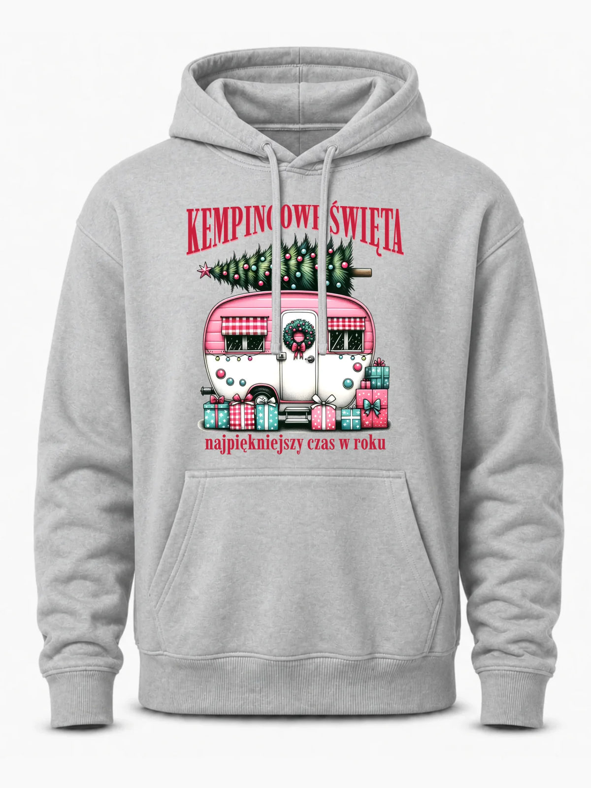 Bluza męska z kapturem świąteczna - Kamper Kempingowe Święta BN40