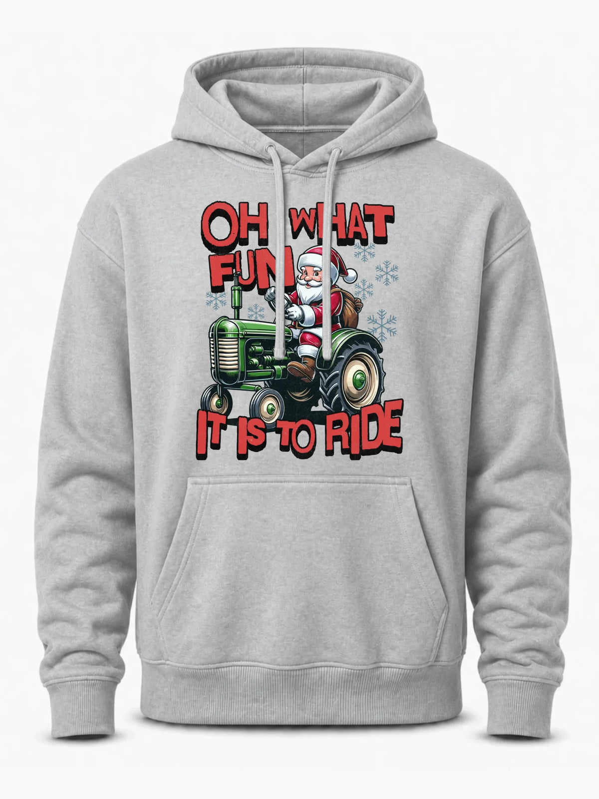 Bluza męska z kapturem świąteczna - Mikołaj na traktorze - Oh what fun BN48