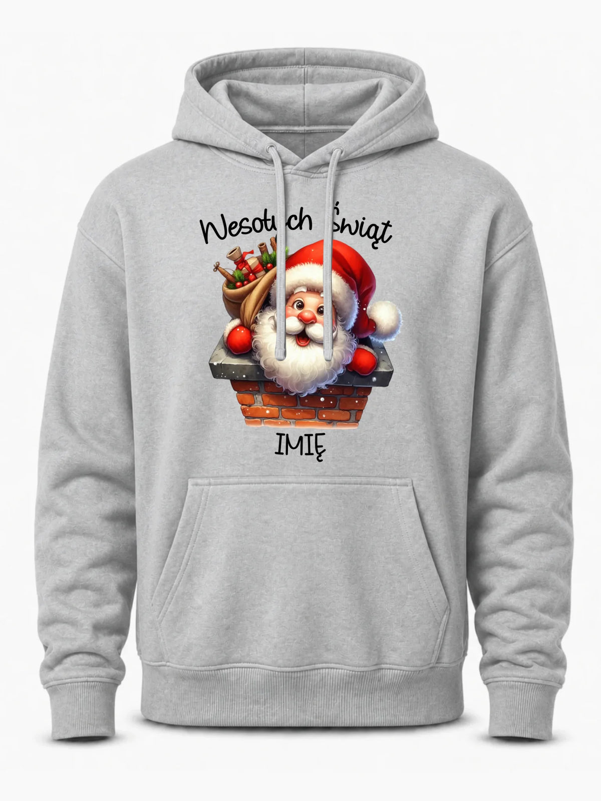 Bluza męska z kapturem świąteczna - prezent na Mikołajki Mikołaj - personalizowana BN08