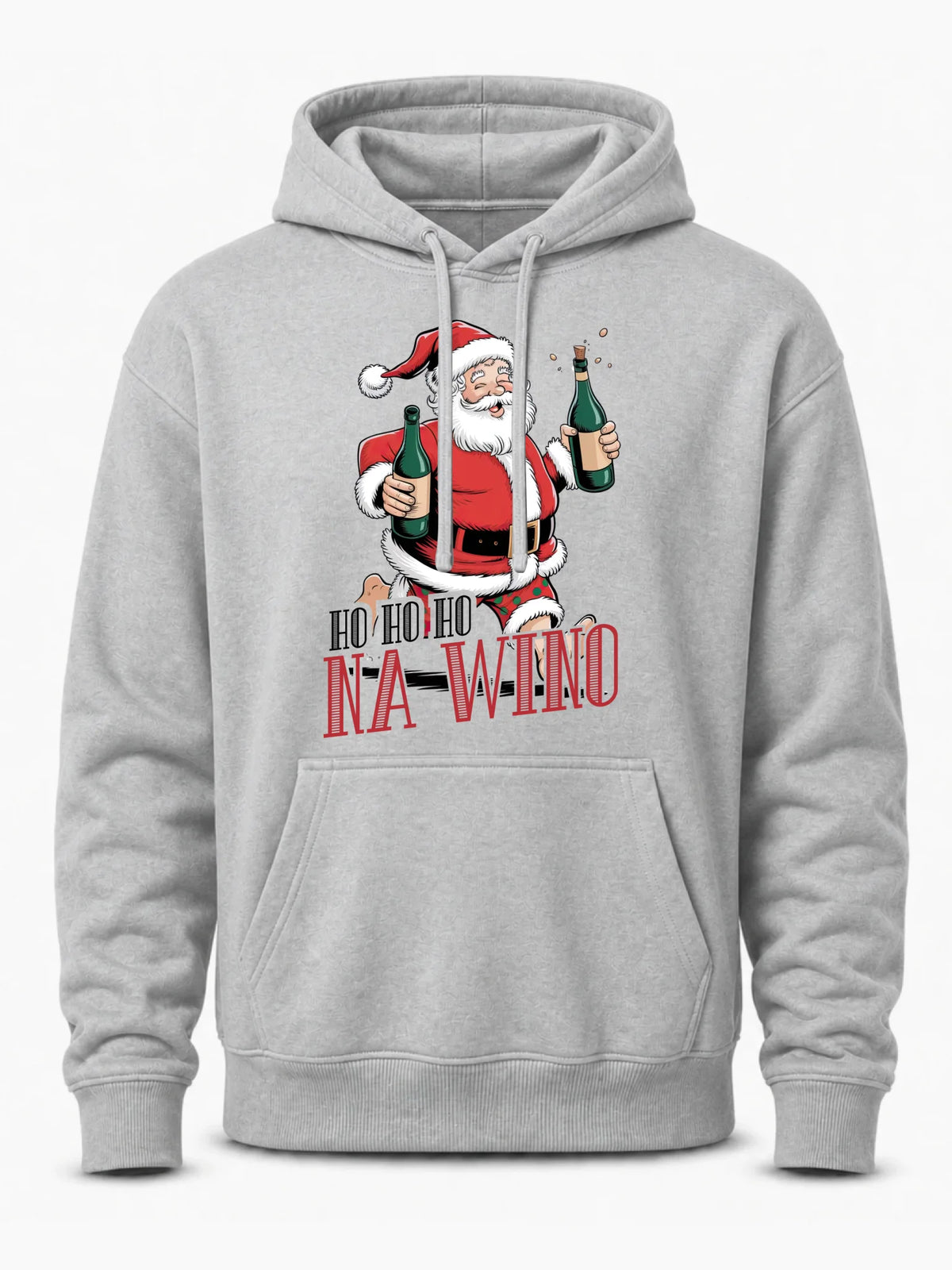 Bluza męska z kapturem świąteczna - Mikołaj Ho ho ho na wino BN61