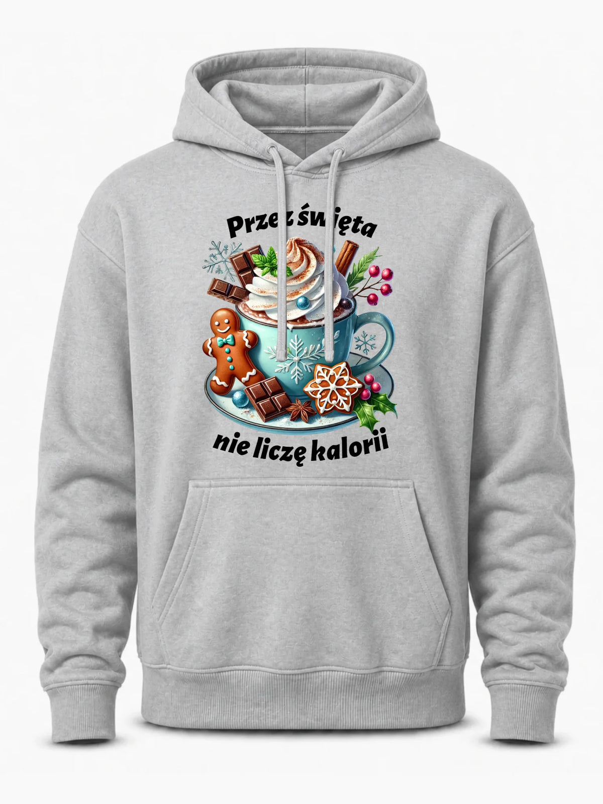 Bluza męska z kapturem świąteczna - Przez święta nie liczę kalorii BN31