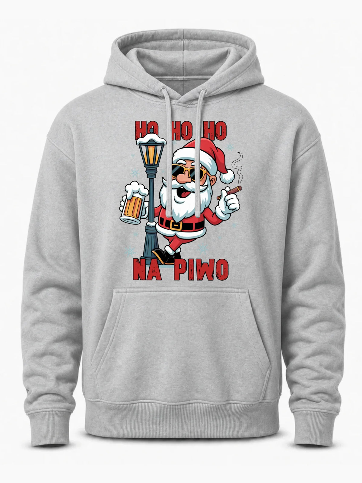Bluza męska z kapturem świąteczna - Mikołaj Ho ho ho na piwo BN64