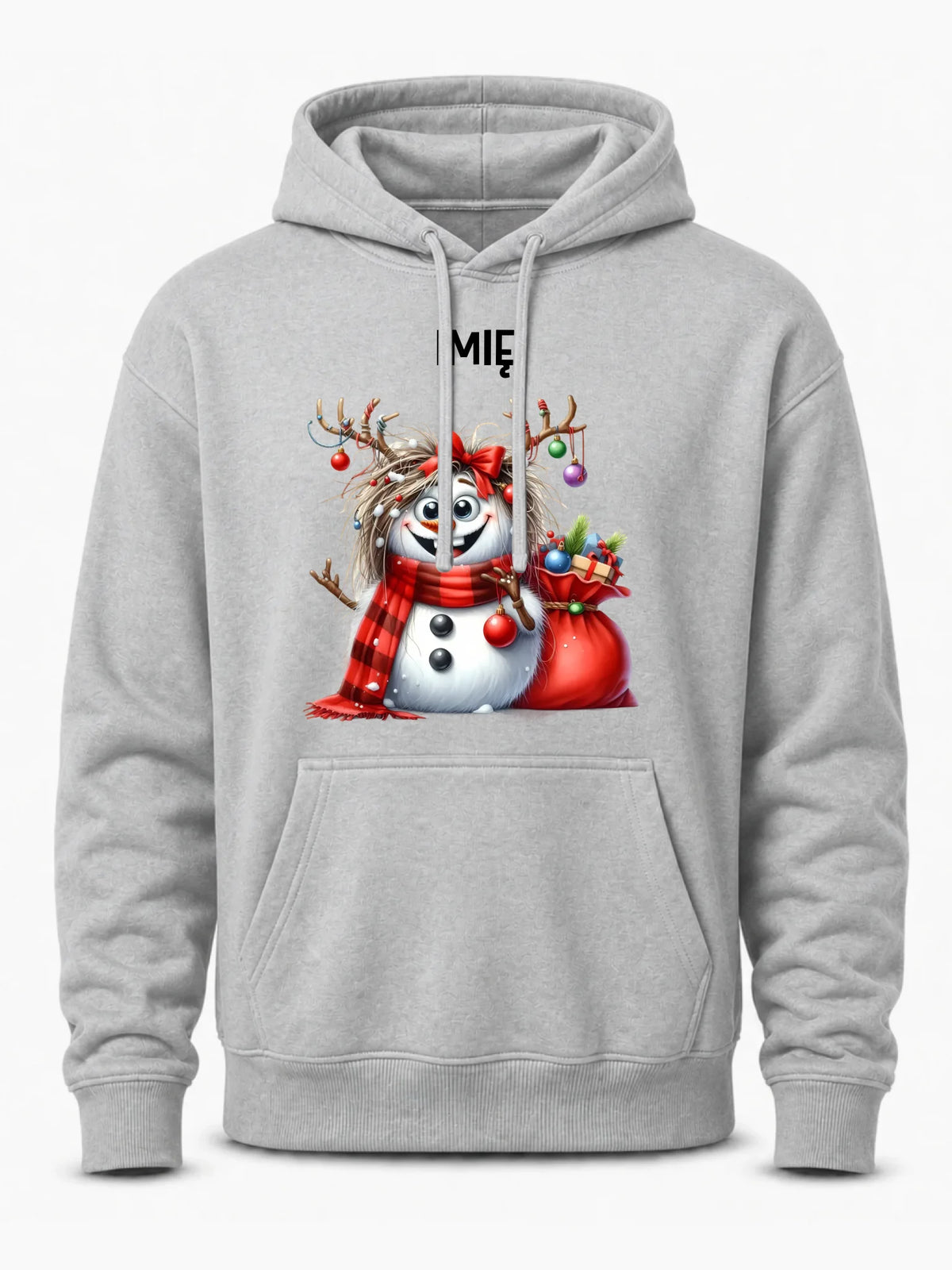 Bluza męska z kapturem świąteczna - Bałwanek - personalizowana BN70