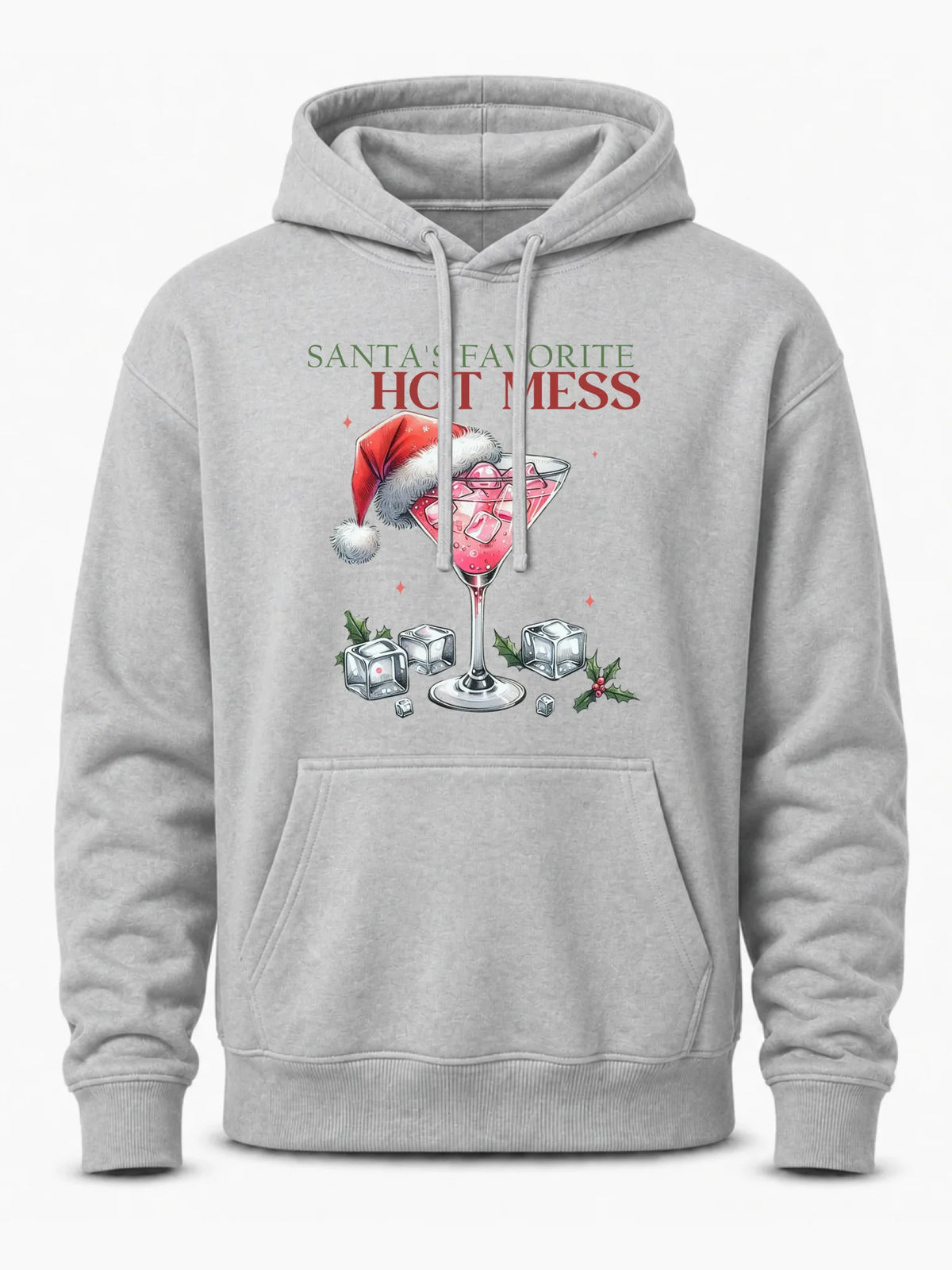 Bluza męska z kapturem świąteczna - Santa's favorite hot mess BN75