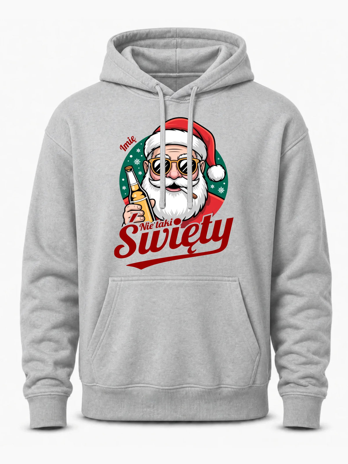 Bluza męska z kapturem świąteczna - Mikołaj nie taki święty - personalizowana BN80