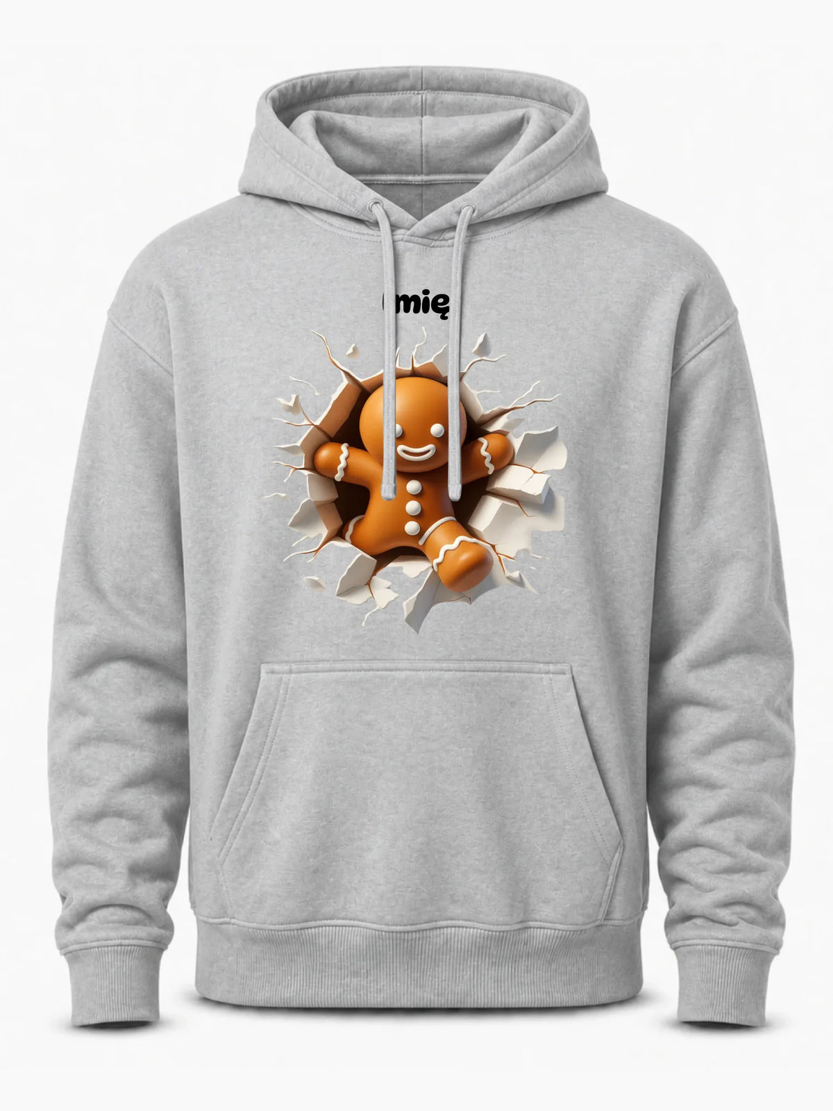Bluza męska z kapturem świąteczna - Pierniczek 3D - personalizowana BN81