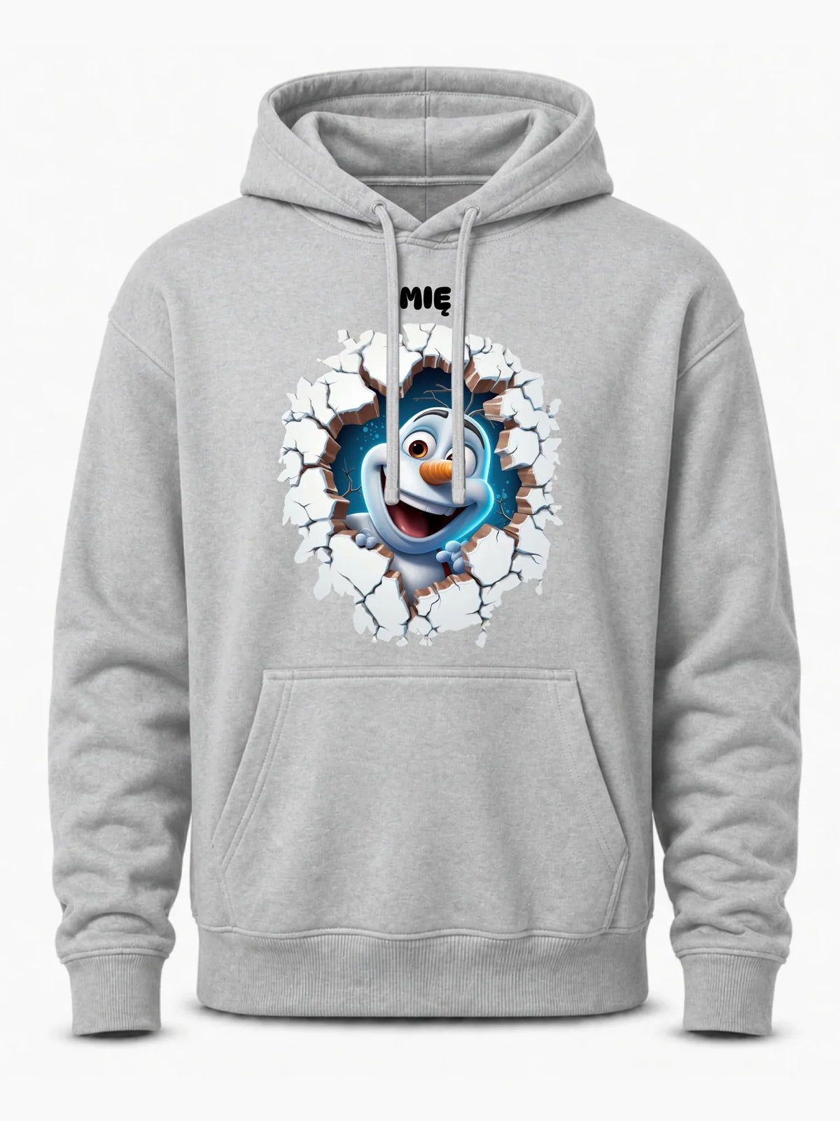 Bluza męska z kapturem świąteczna - Bałwan 3D - personalizowana BN84