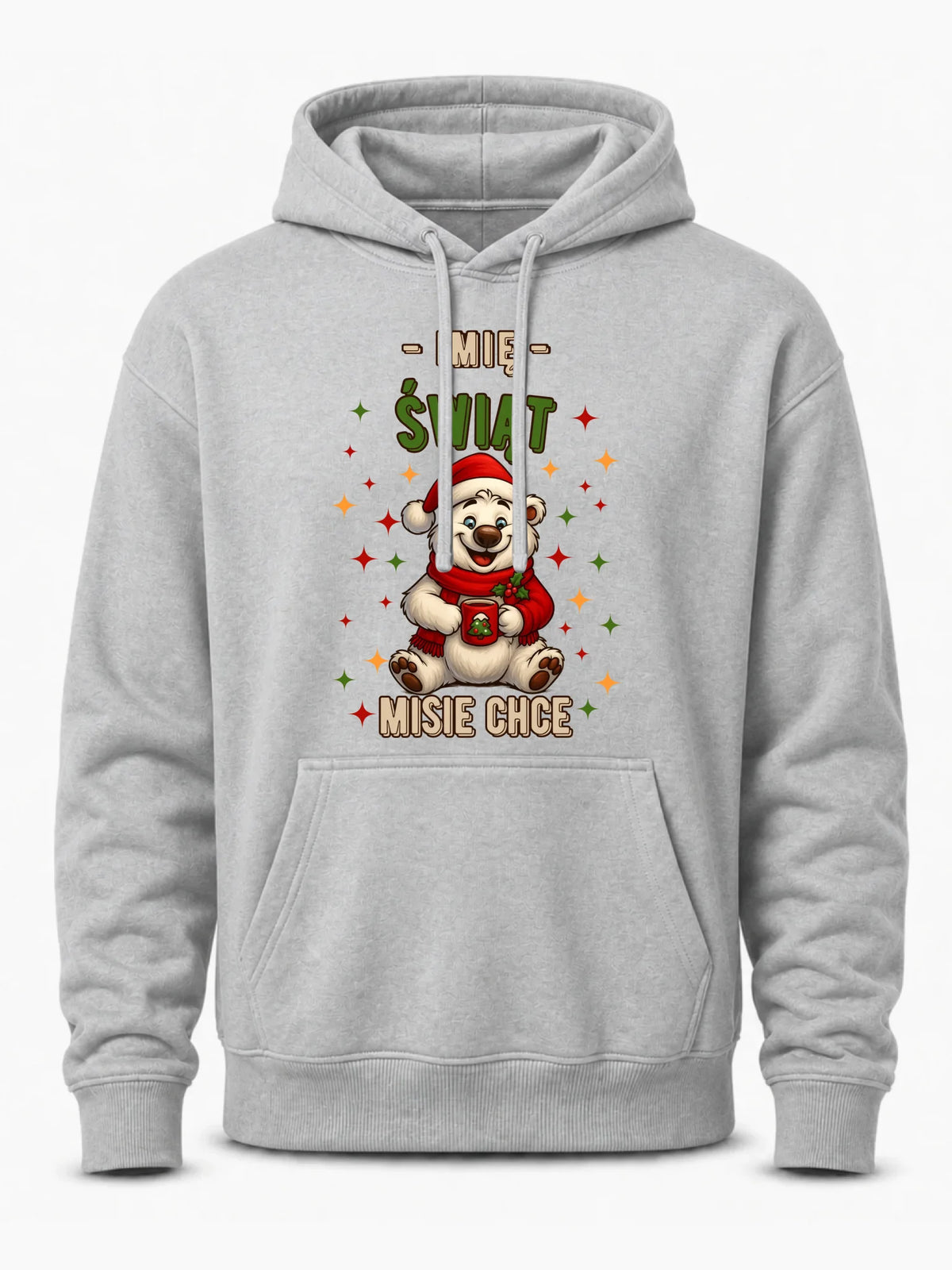 Bluza męska z kapturem świąteczna - Misiek Świąt misie chce - personalizowana BN86