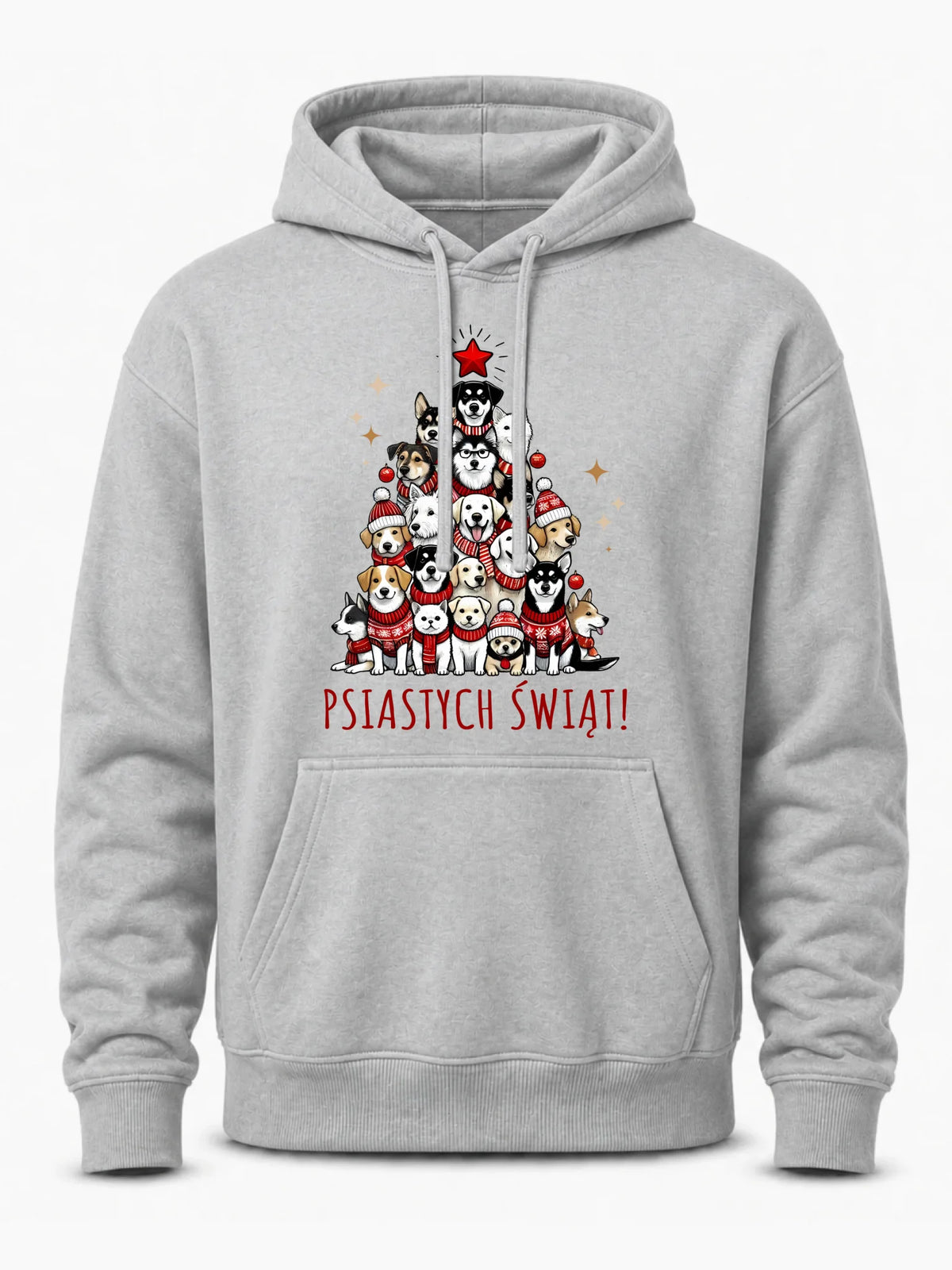Bluza męska z kapturem świąteczna - Psia choinka Psiastych Świąt BN90