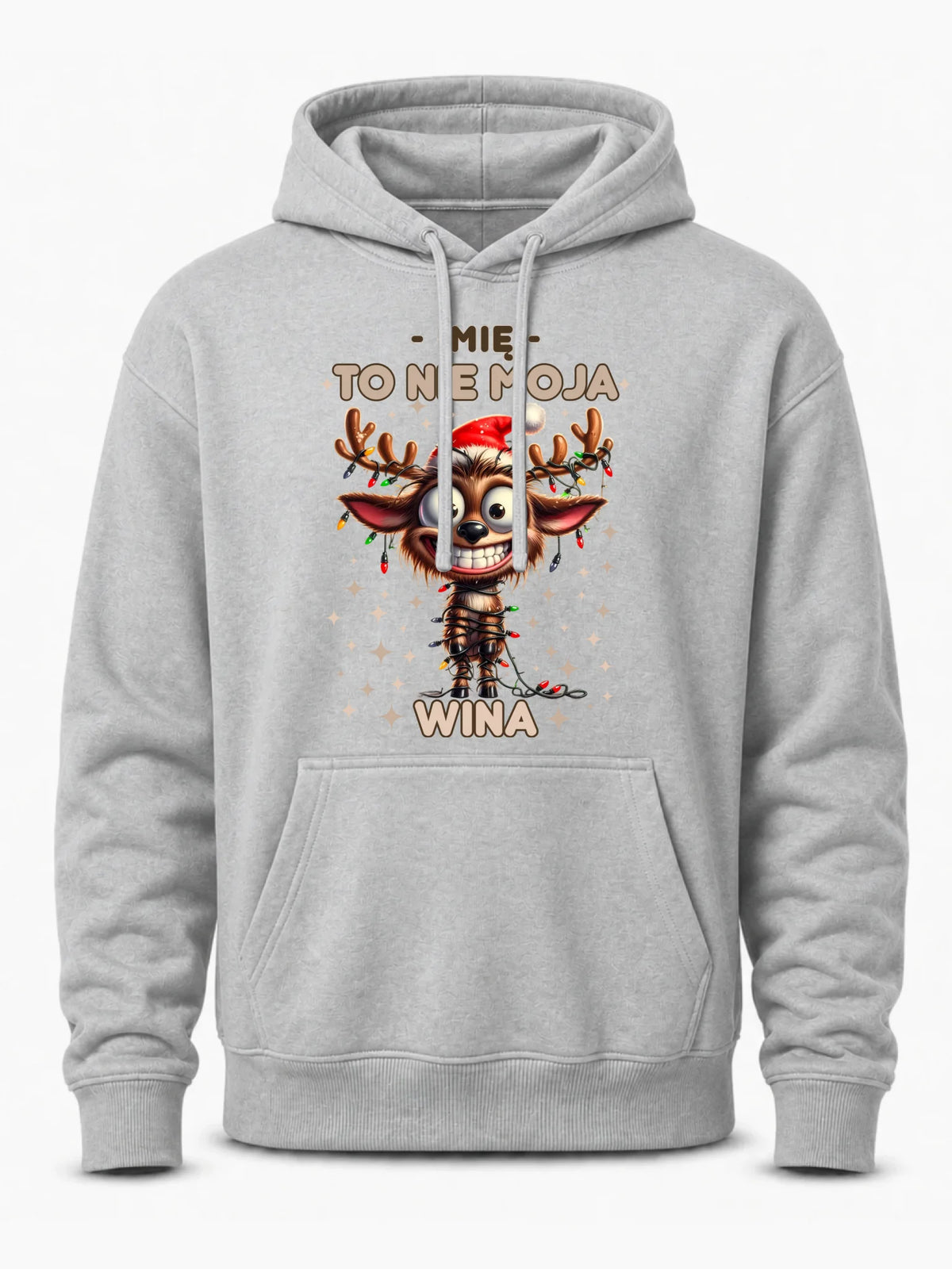 Bluza męska z kapturem świąteczna - Renifer To nie moja wina - personalizowana BN93
