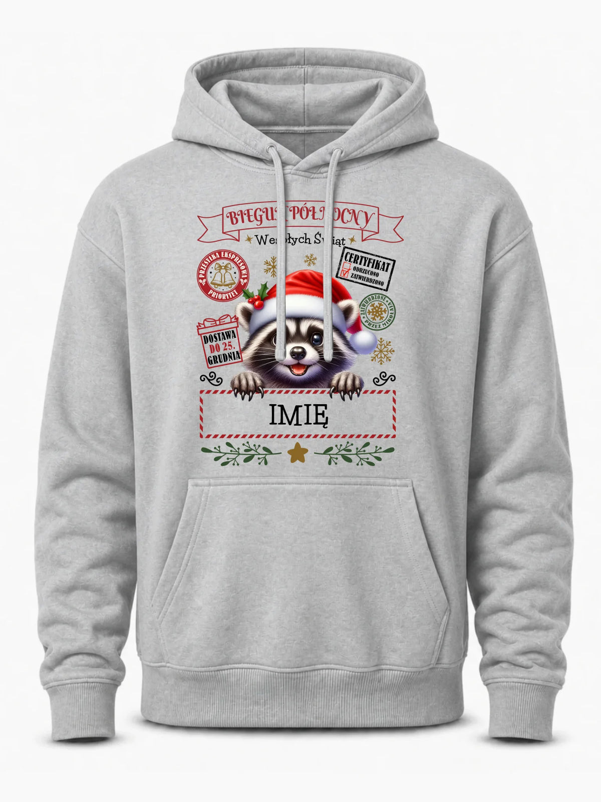 Bluza męska z kapturem świąteczna - Szop Paczka od Mikołaja - personalizowana BN145