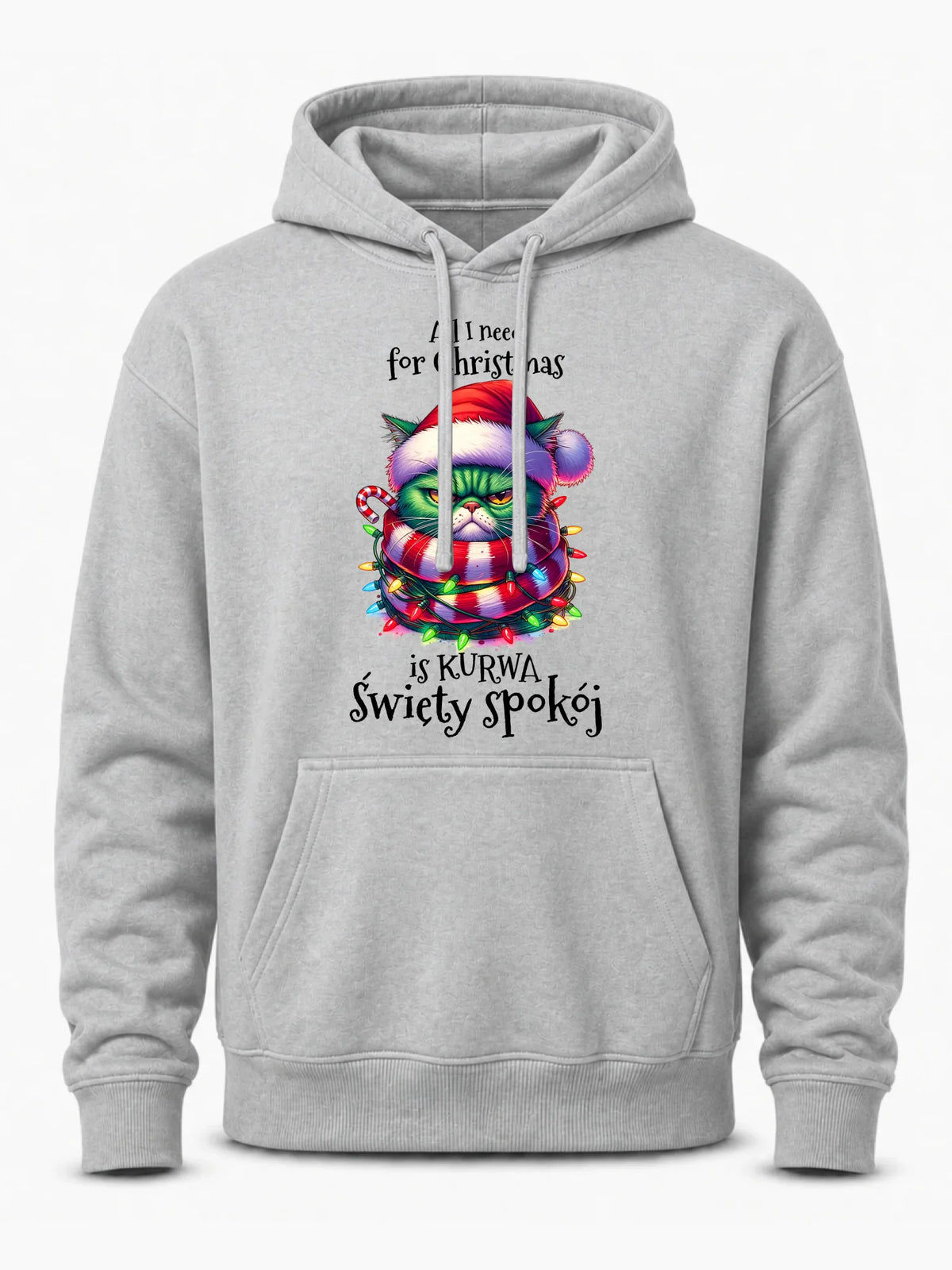 Bluza męska z kapturem świąteczna - All I need for Christmas is ku*wa święty spokój - bez cenzury BN101