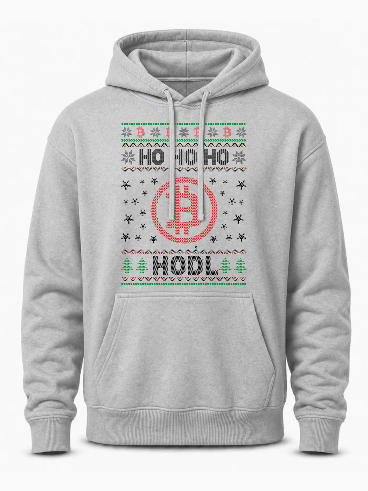 Bluza męska z kapturem świąteczna - Bitcoin - Ho Ho hodl BN103
