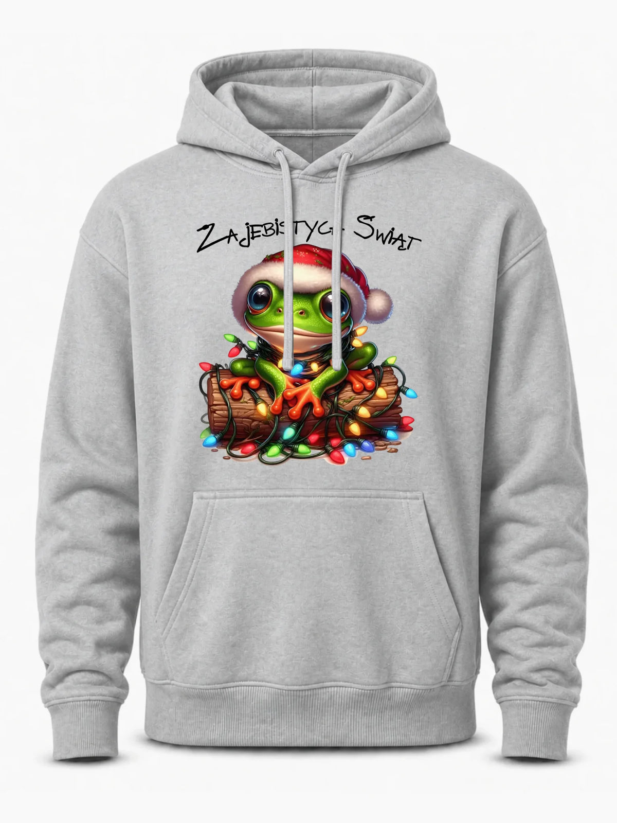 Bluza męska z kapturem świąteczna - Żaba - Żajebistych Świąt BN106