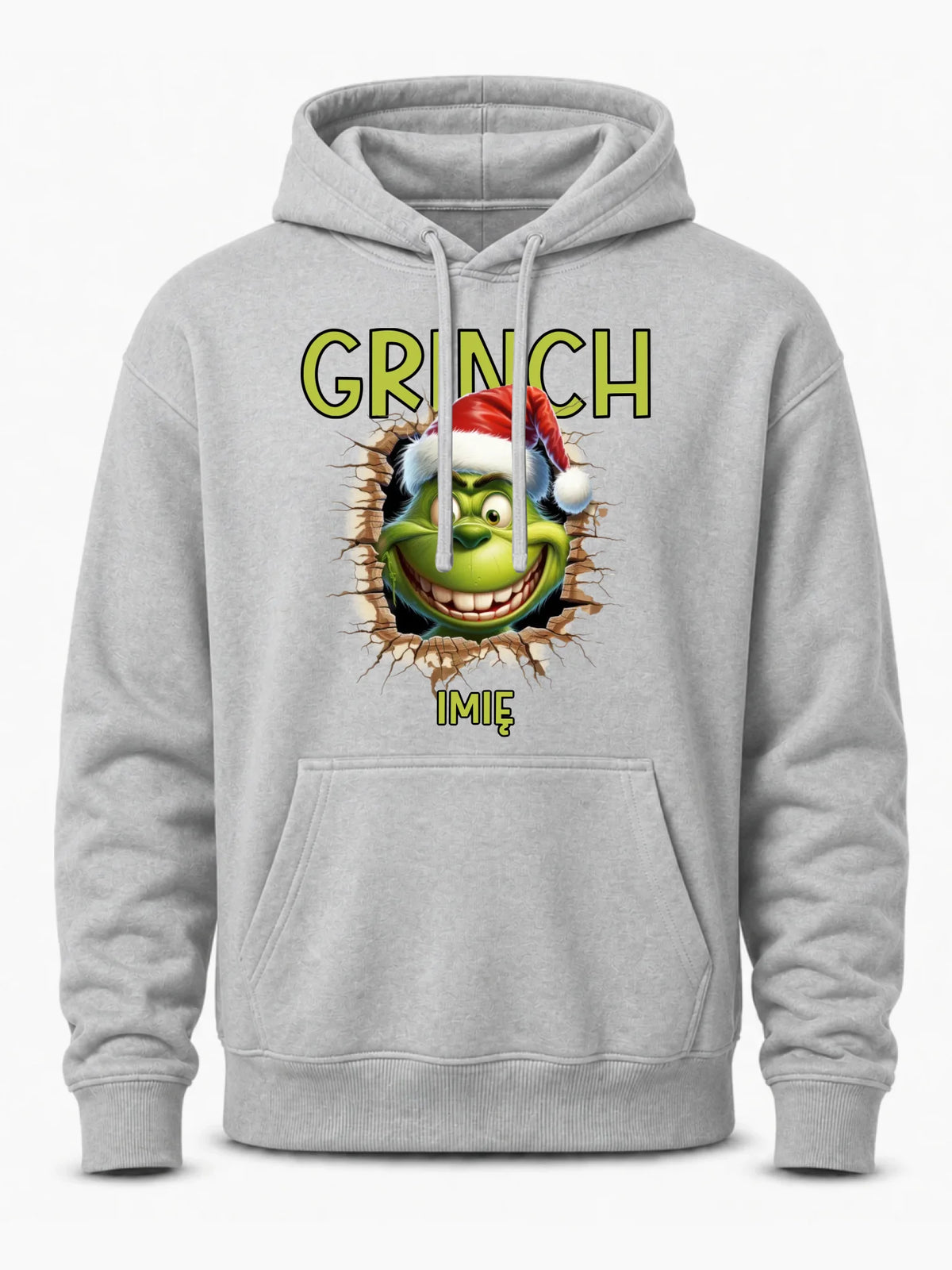 Bluza męska z kapturem świąteczna - Grinch - personalizowana BN112