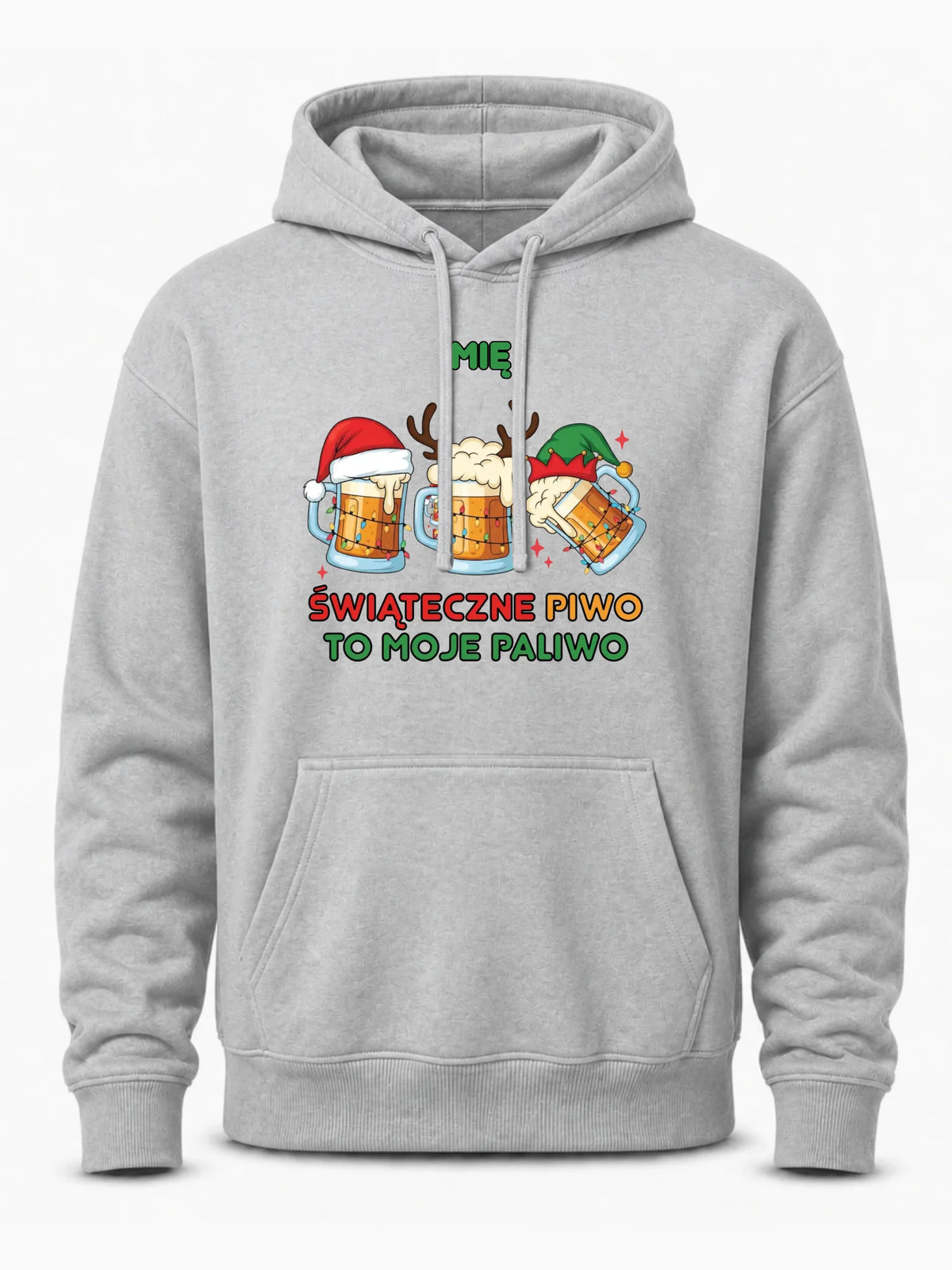 Bluza męska z kapturem świąteczna - Świąteczne piwo to moje paliwo - personalizowana BN119