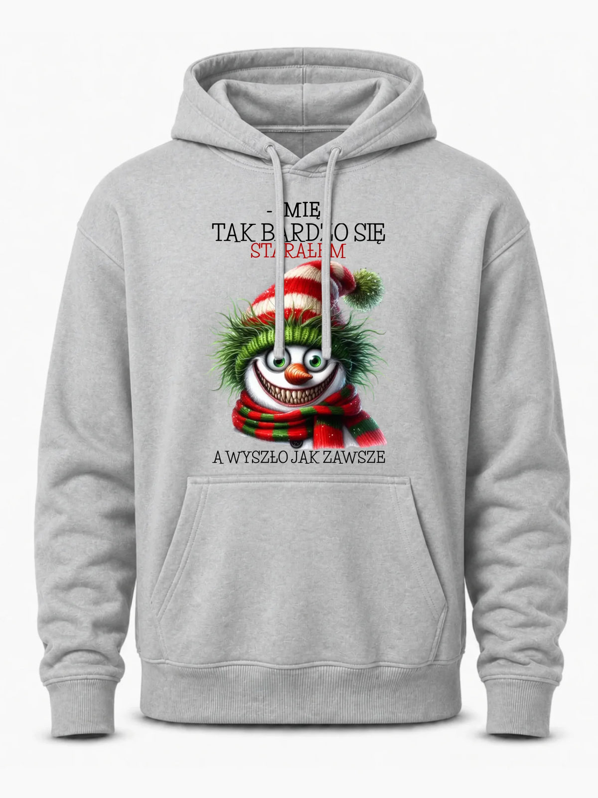 Bluza męska z kapturem świąteczna - Tak bardzo się starałem - personalizowana BN120