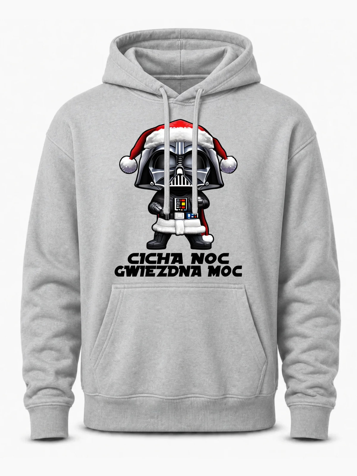 Bluza męska z kapturem świąteczna dla fanów Gwiezdnych Wojen - Cicha noc, gwiezdna moc BN132