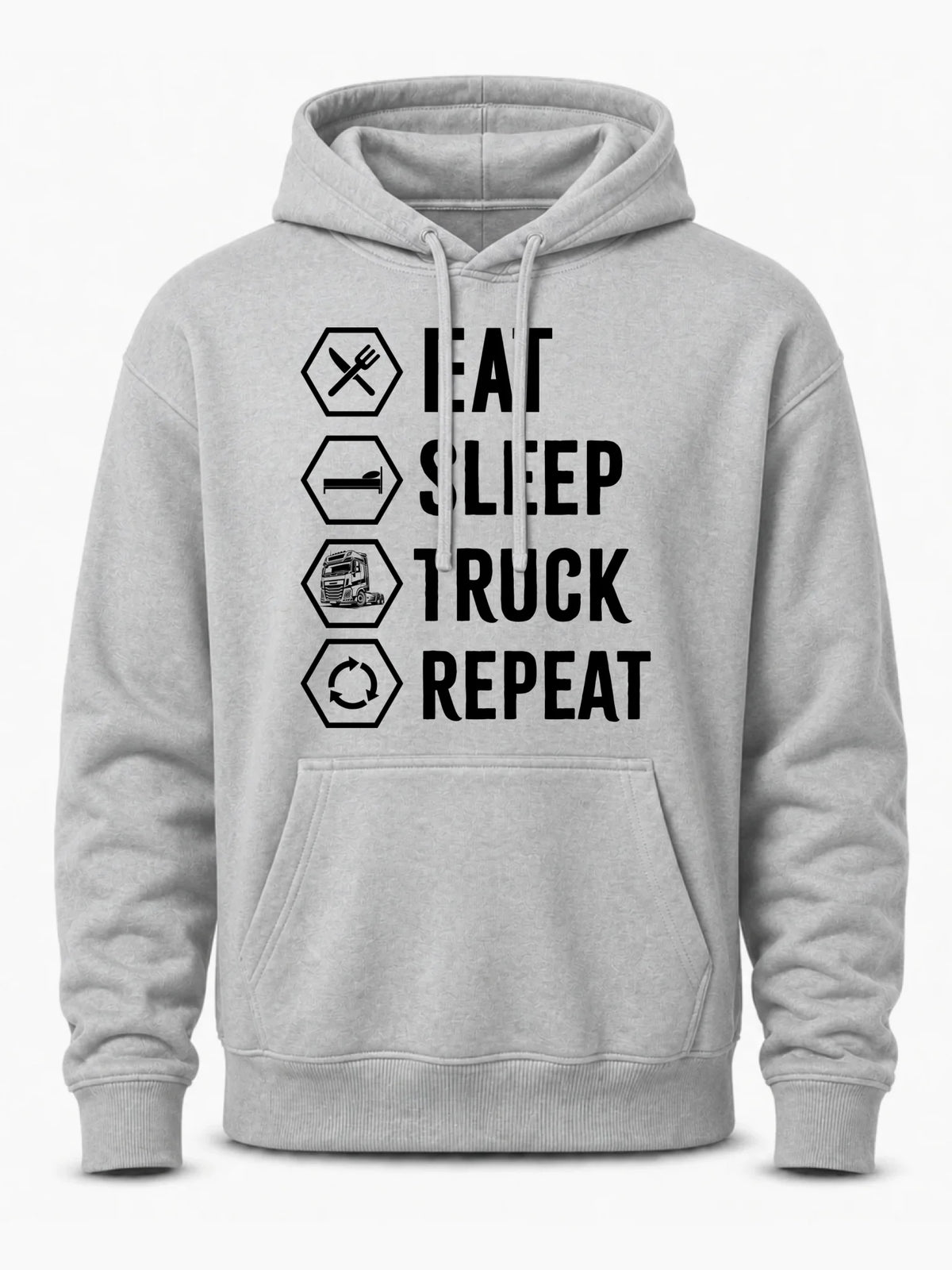 Bluza męska z kapturem dla kierowcy ciężarówki - Eat Sleep Truck Repeat ZKT05