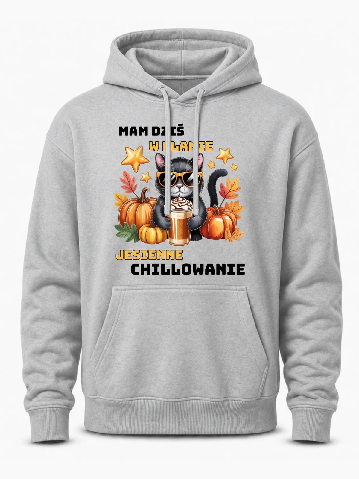 Bluza męska z kapturem jesienna - Mam dziś w planie jesienne chillowanie JS34