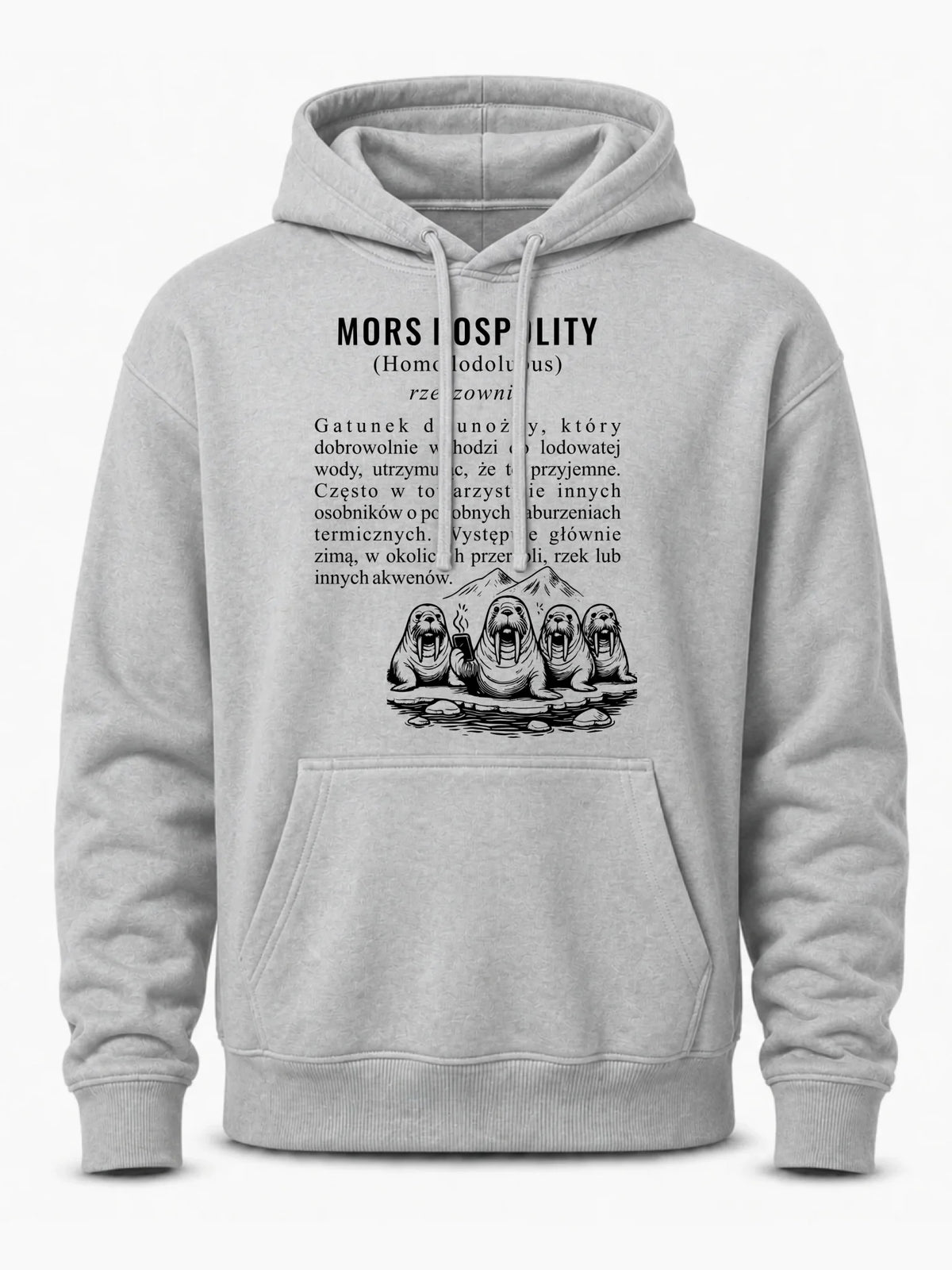 Bluza męska z kapturem - prezent dla morsa - Mors pospolity [Homo lodolubus] HM12