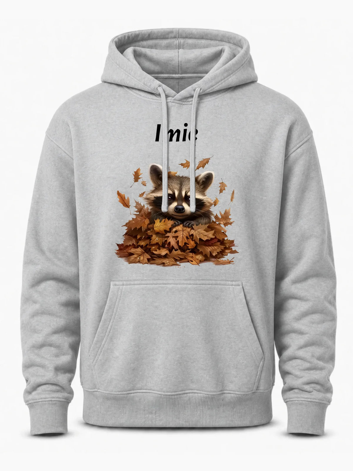 Bluza męska z kapturem jesienna - Szop w liściach - personalizowana JS24