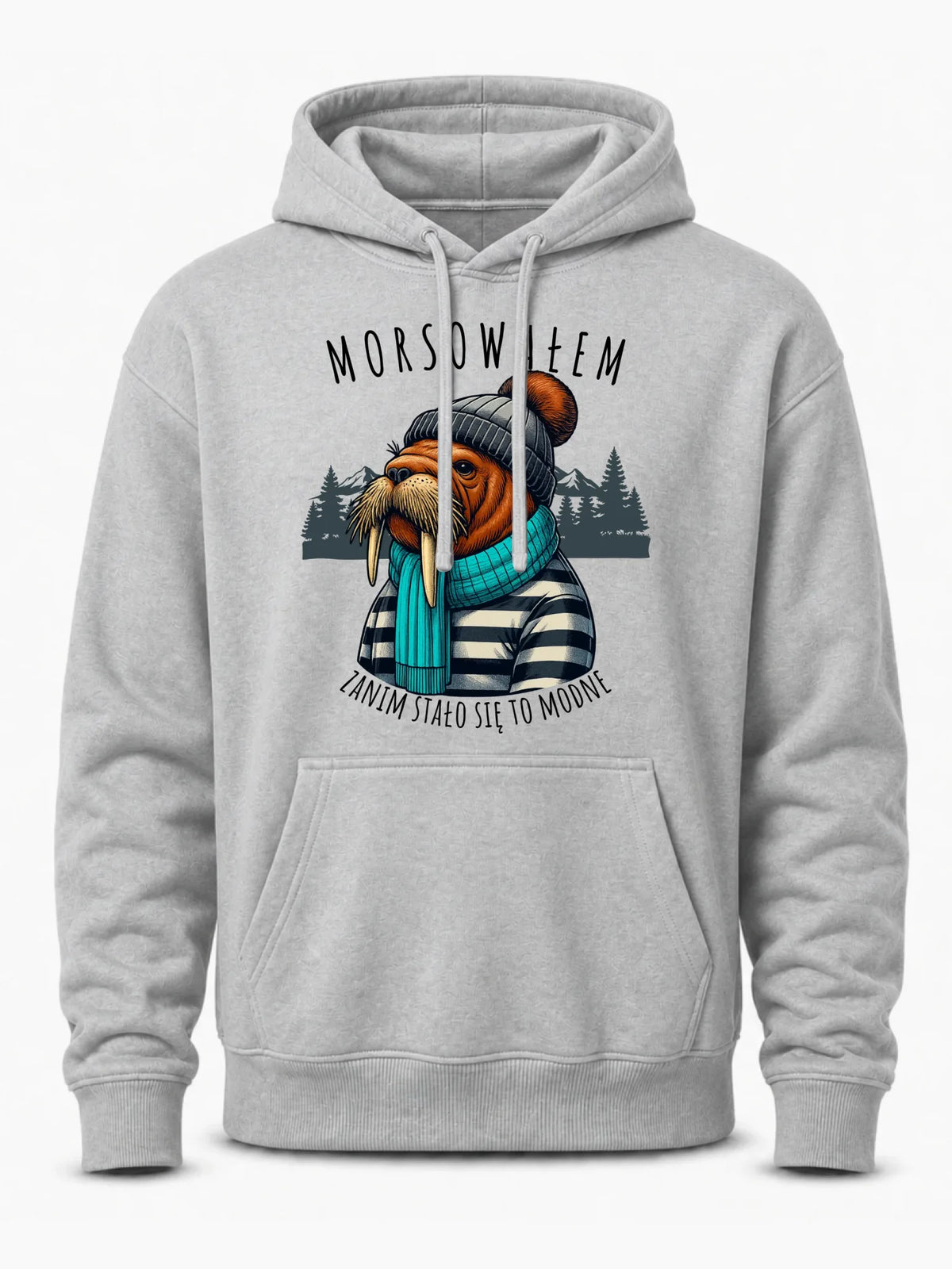 Bluza męska z kapturem - prezent dla morsa - Morsowałem zanim stało się to modne - Mors HM08