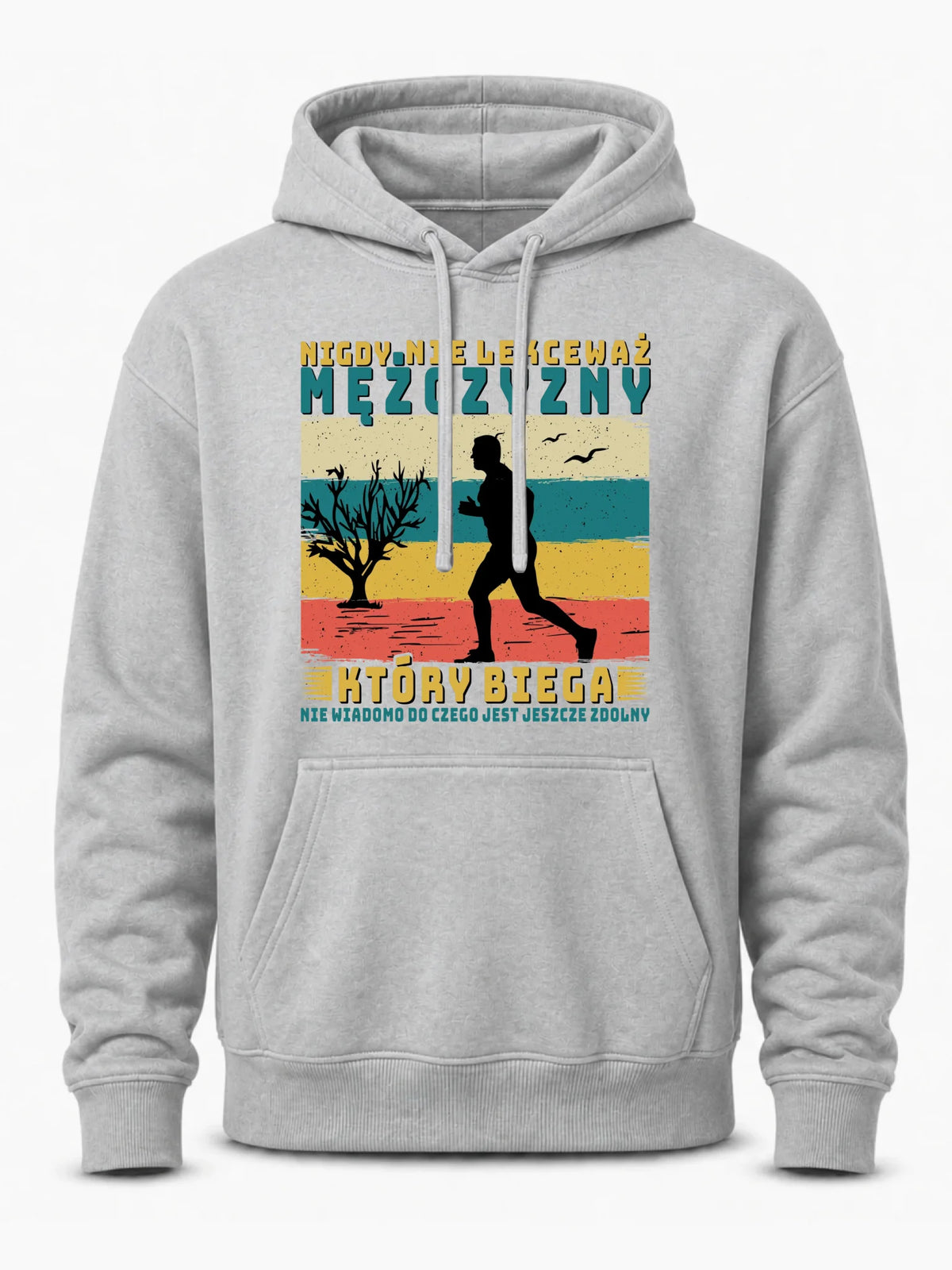 Bluza męska z kapturem dla biegacza - Nigdy nie lekceważ HB03