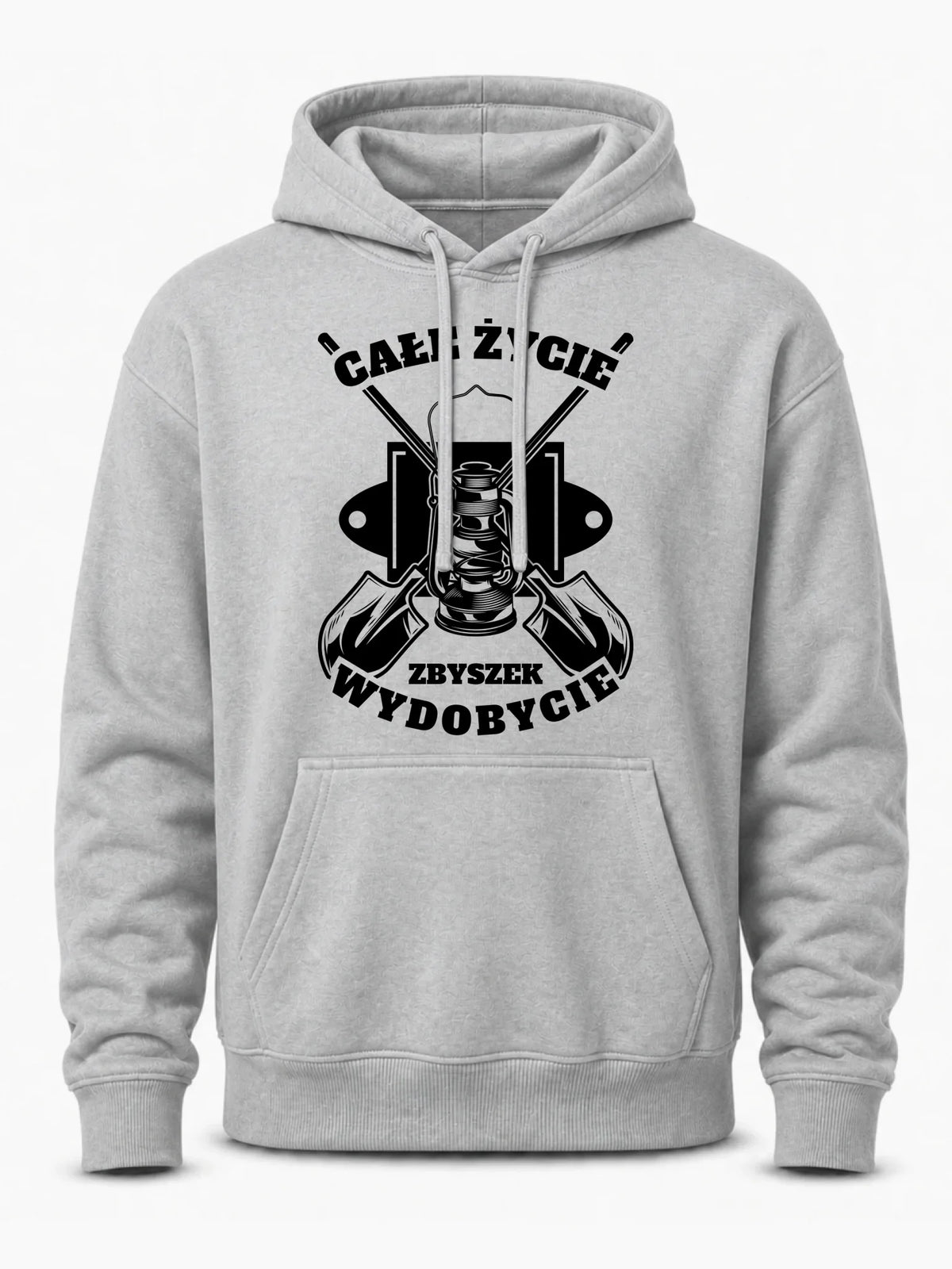 Bluza męska z kapturem - prezent dla górnika - Całe życie wydobycie - personalizowana G01
