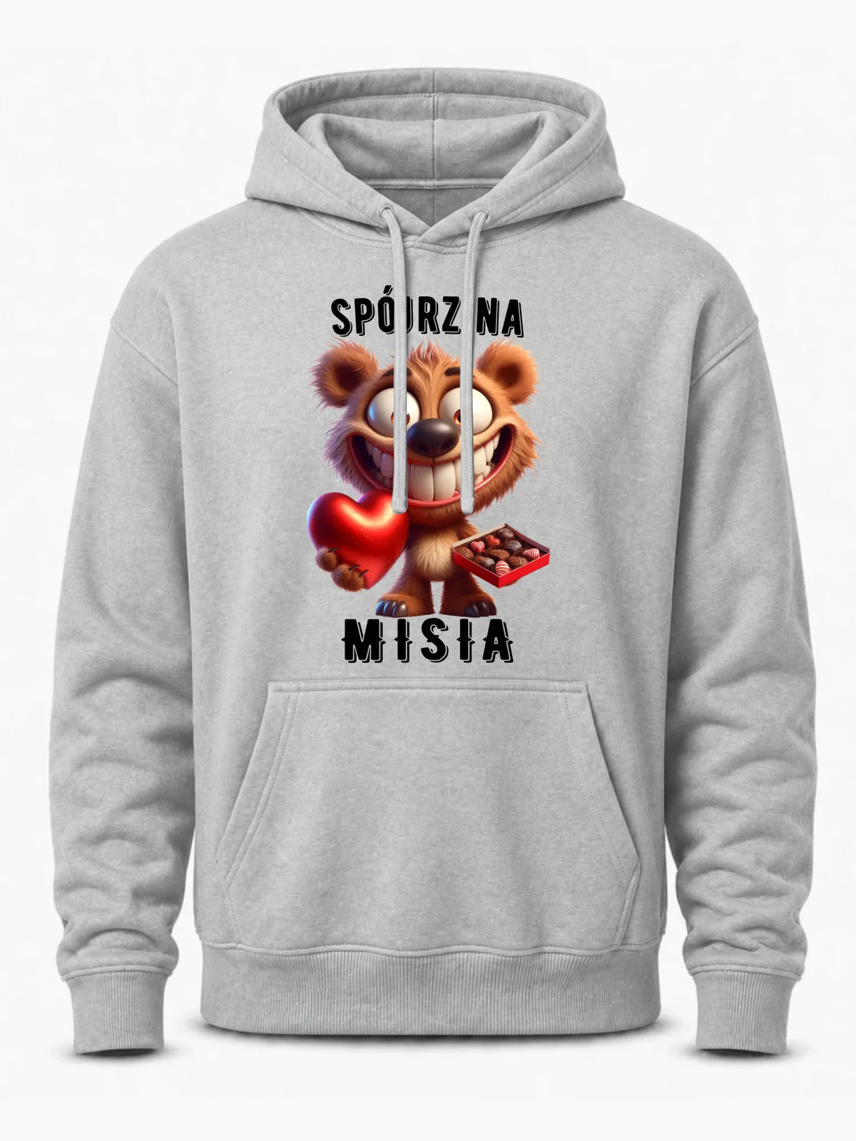Bluza męska z kapturem na Walentynki - Spójrz na Misia W31
