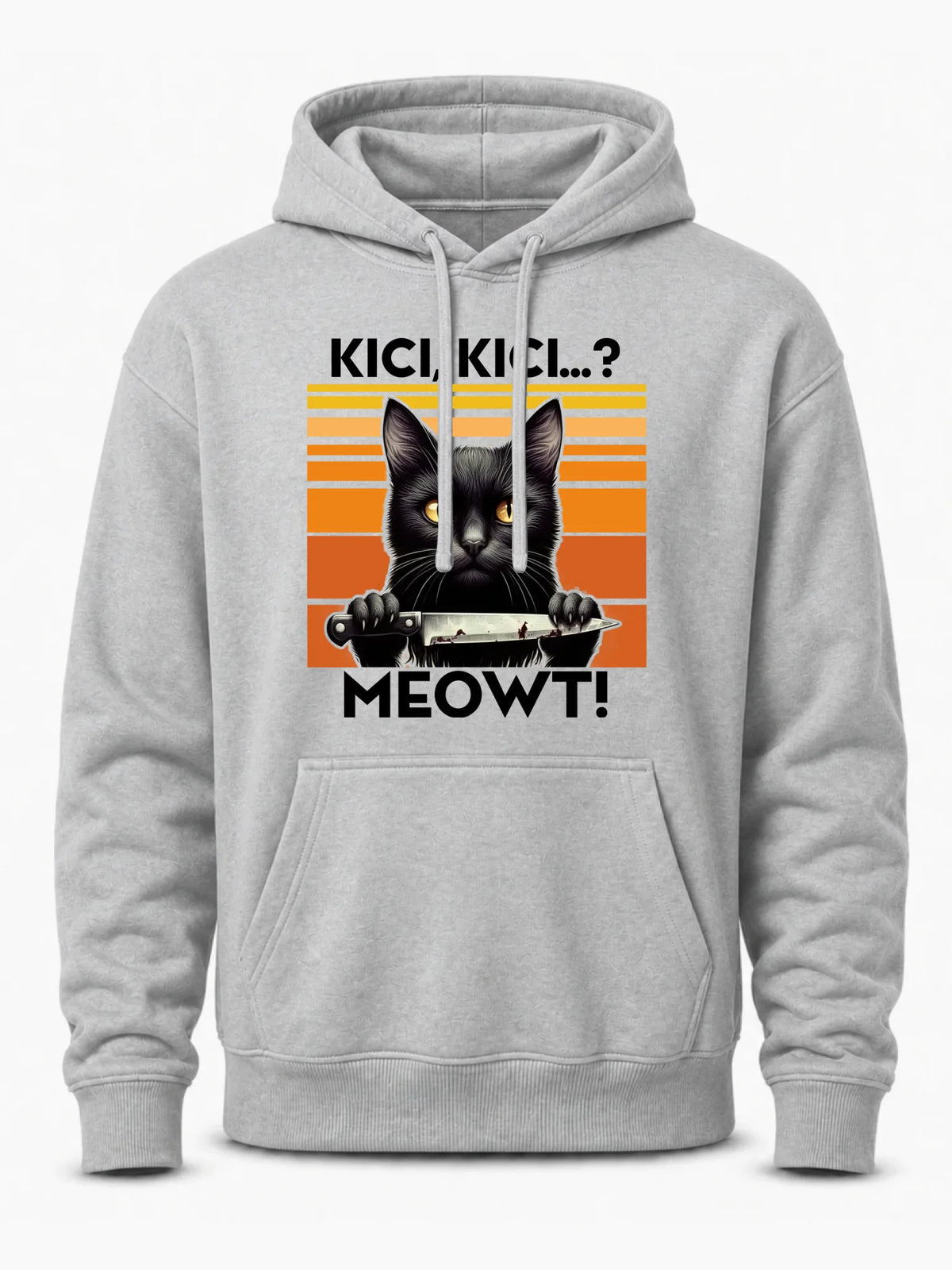 Bluza męska z kapturem - Kot z nożem - Kici, kici... MEOWT! HL17