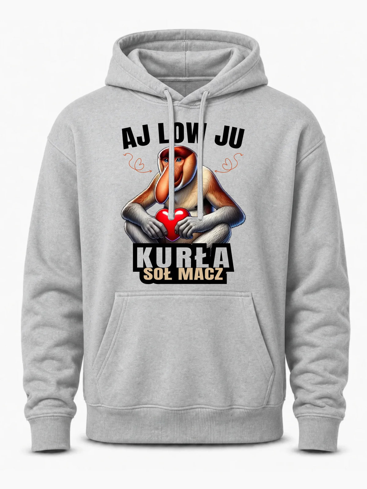 Bluza męska z kapturem dla par - Janusz nosacz - Aj low ju kurła W26