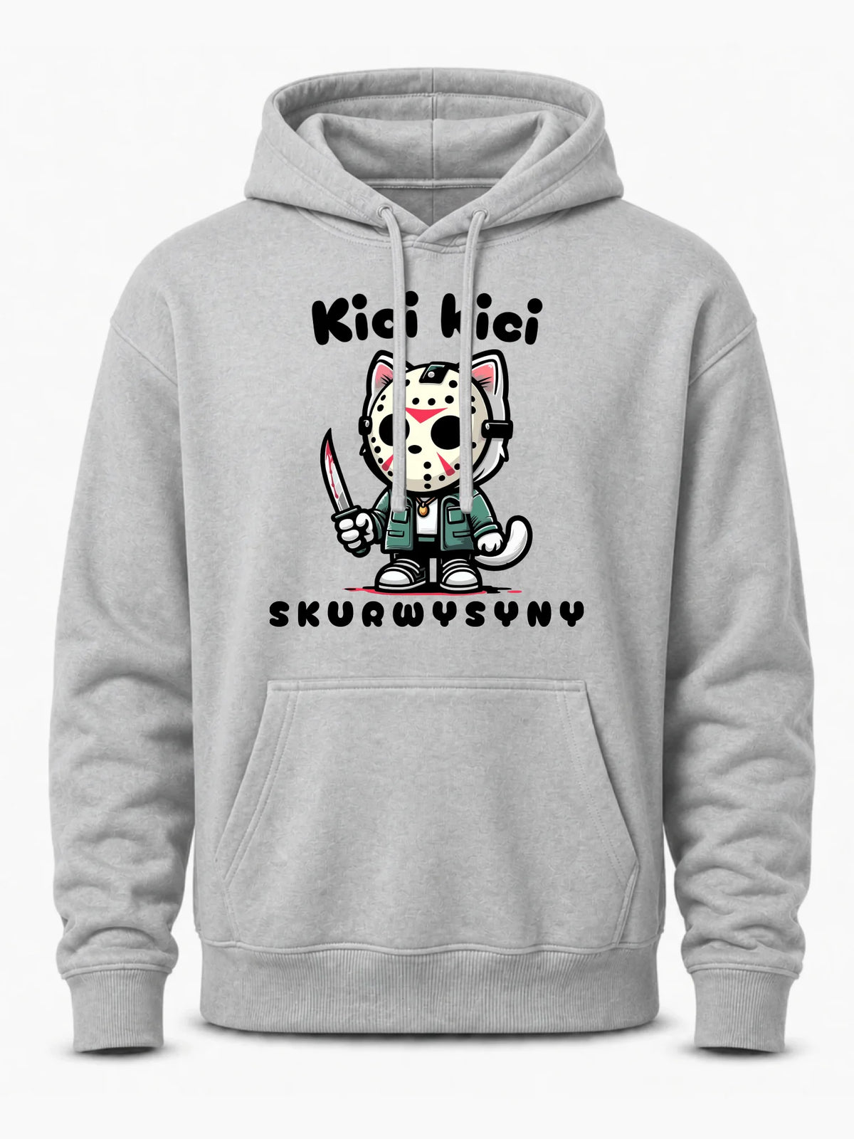 Bluza męska z kapturem na Halloween - Kici kici sk*rwysyny - bez cenzury HL28